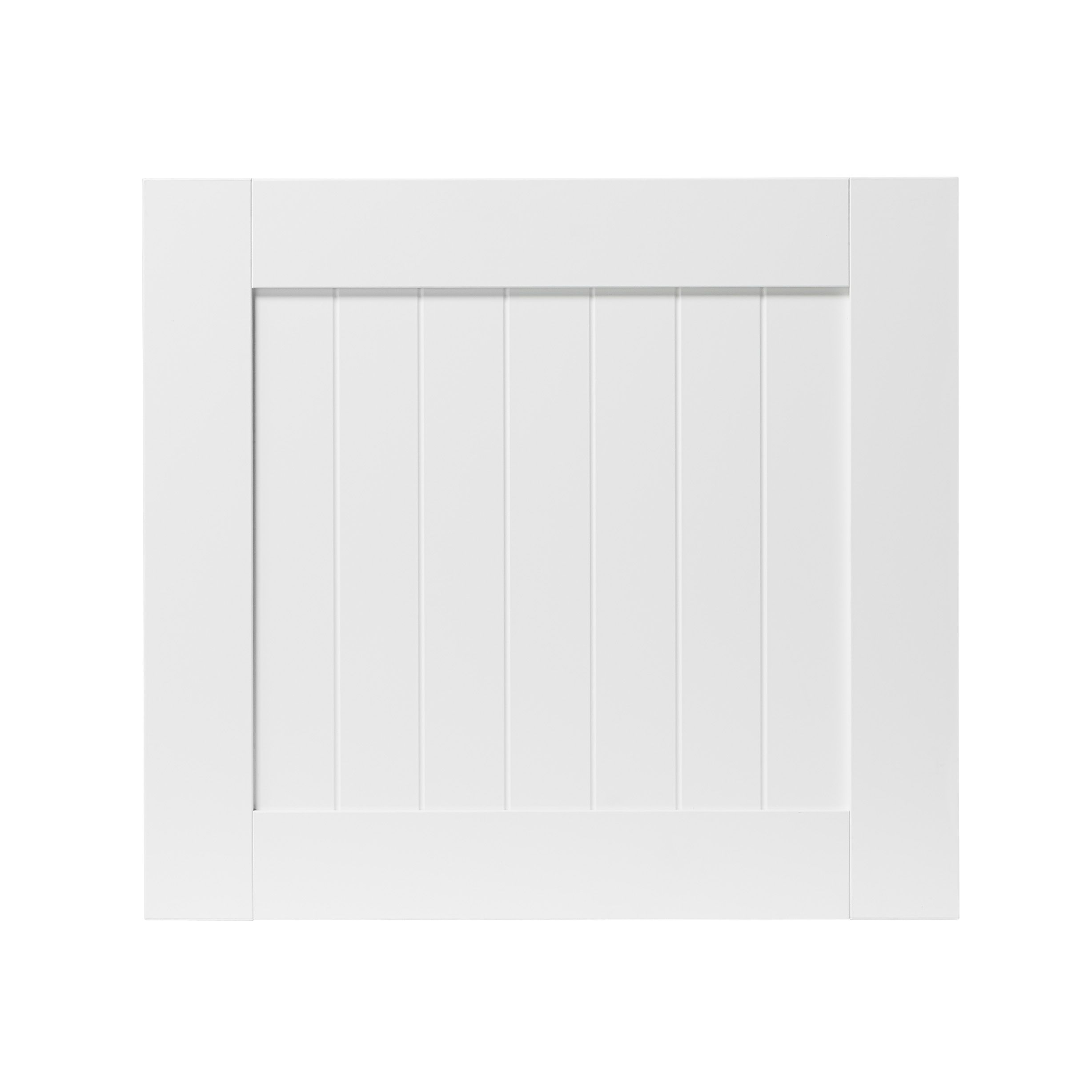 GoodHome Alpinia Matt white tongue & groove shaker Appliance Cabinet door (W)600mm (H)543mm (T)18mm