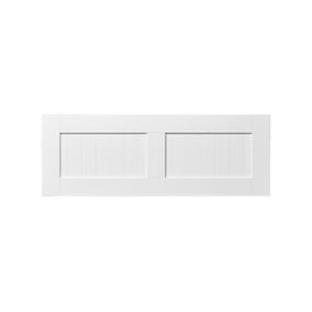 GoodHome Alpinia Matt white tongue & groove shaker Drawer front, bridging door & bi fold door, (W)1000mm (H)356mm (T)18mm