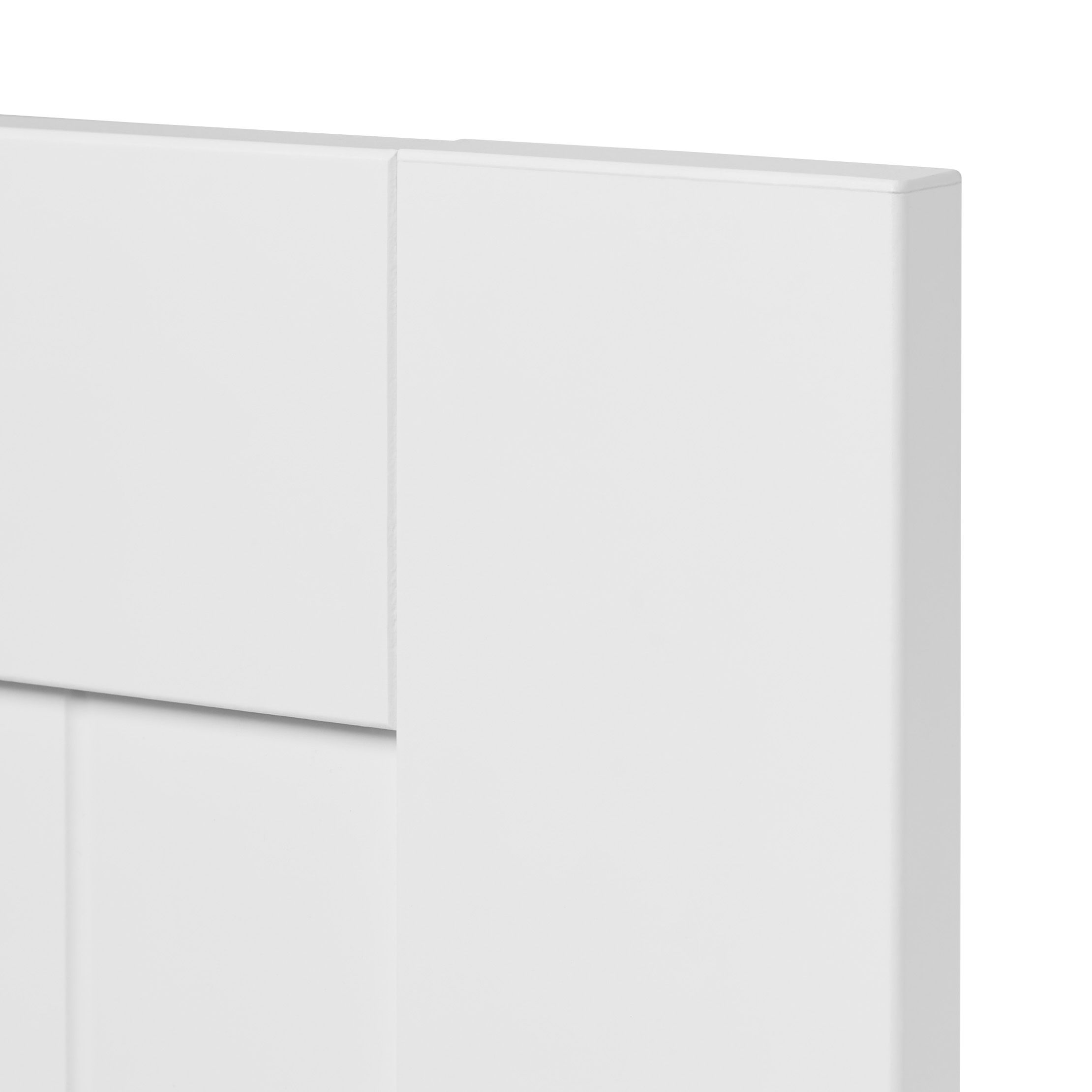 GoodHome Alpinia Matt white tongue & groove shaker Drawer front, bridging door & bi fold door, (W)1000mm (H)356mm (T)18mm