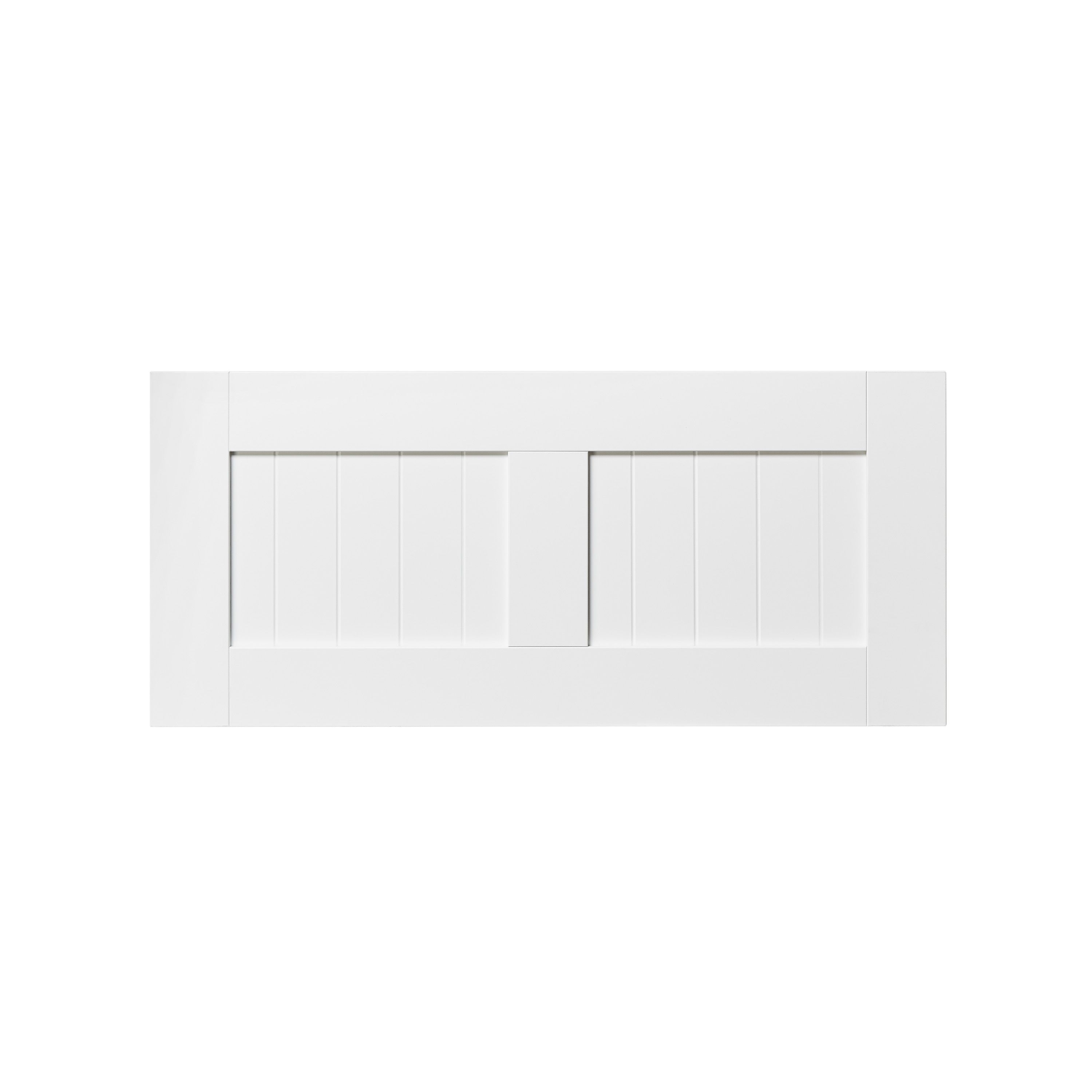 GoodHome Alpinia Matt white tongue & groove shaker Drawer front, bridging door & bi fold door, (W)800mm (H)356mm (T)18mm