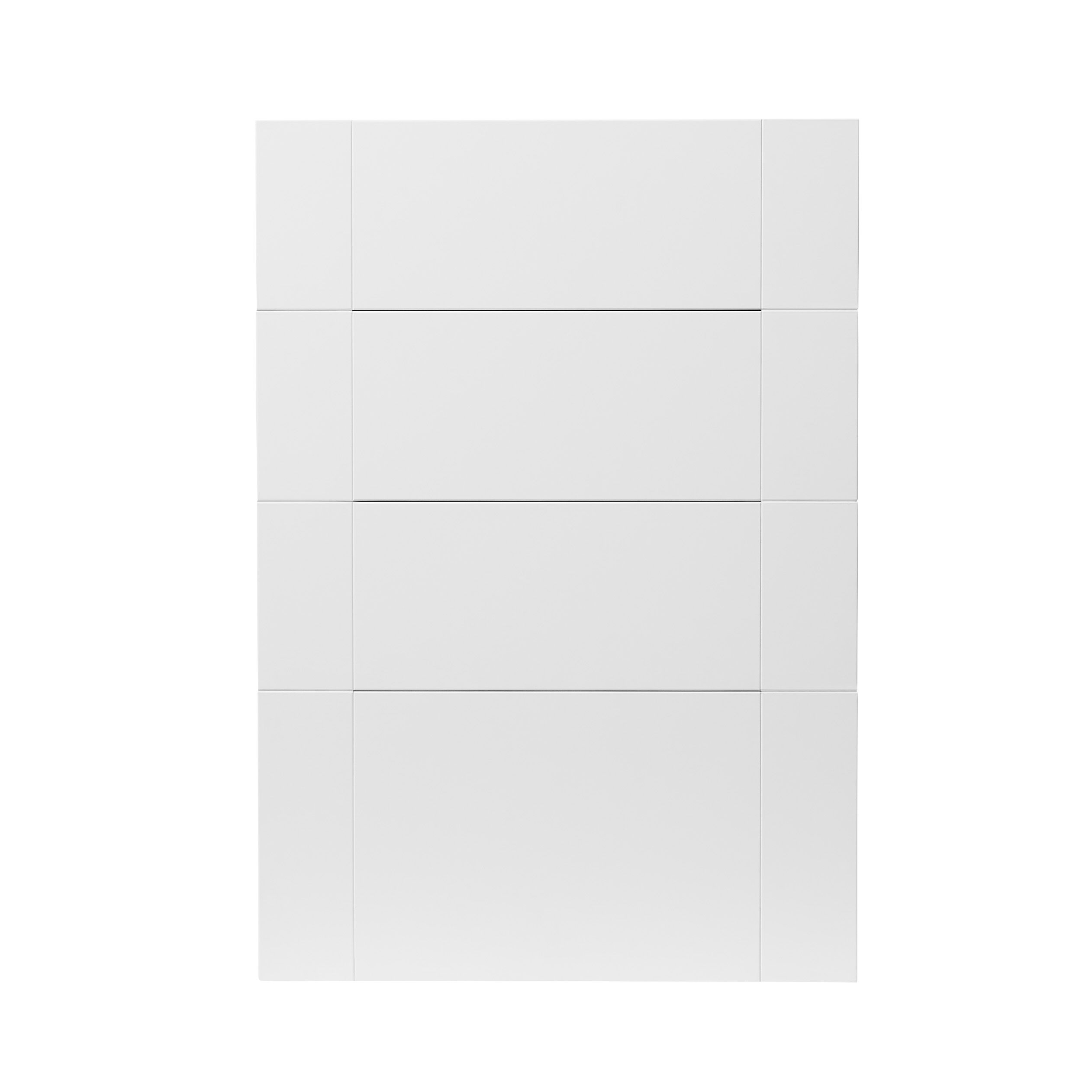 GoodHome Alpinia Matt white tongue & groove shaker Drawer front (W)500mm, Pack of 4