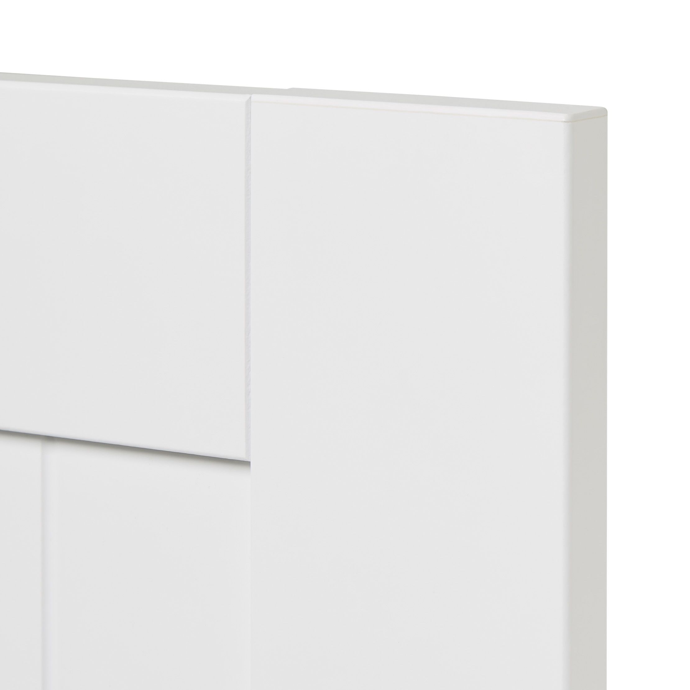 GoodHome Alpinia Matt white tongue & groove shaker Drawerline Cabinet door, (W)400mm (H)715mm (T)18mm