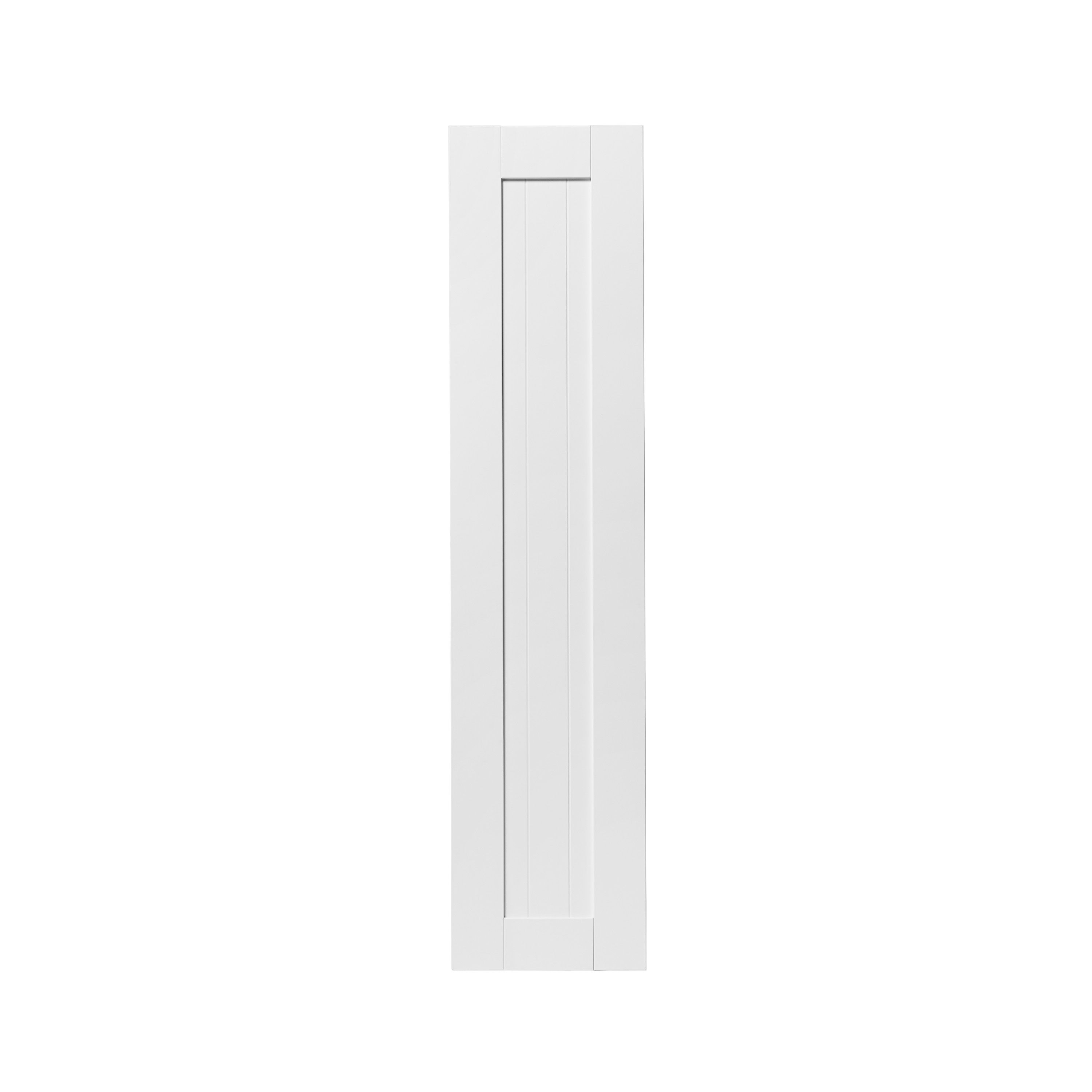GoodHome Alpinia Matt white tongue & groove shaker Larder Cabinet door (W)300mm (H)1287mm (T)18mm