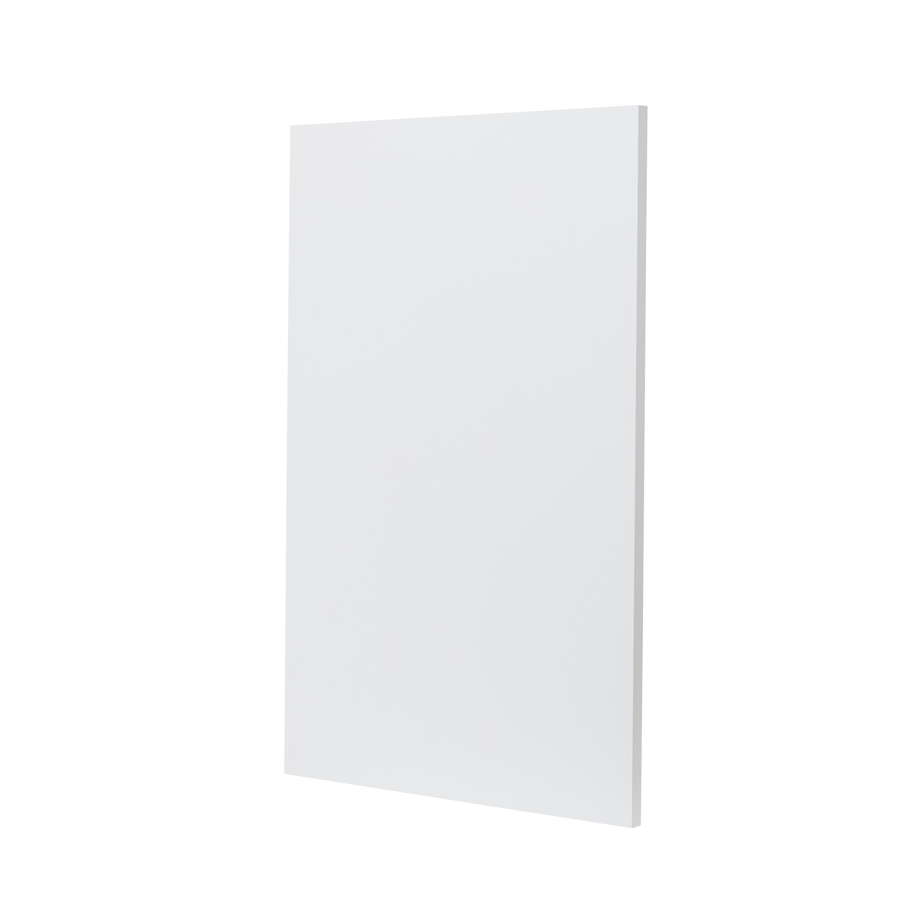 GoodHome Alpinia Matt white tongue & groove shaker Standard Base End support panel (H)870mm (W)590mm