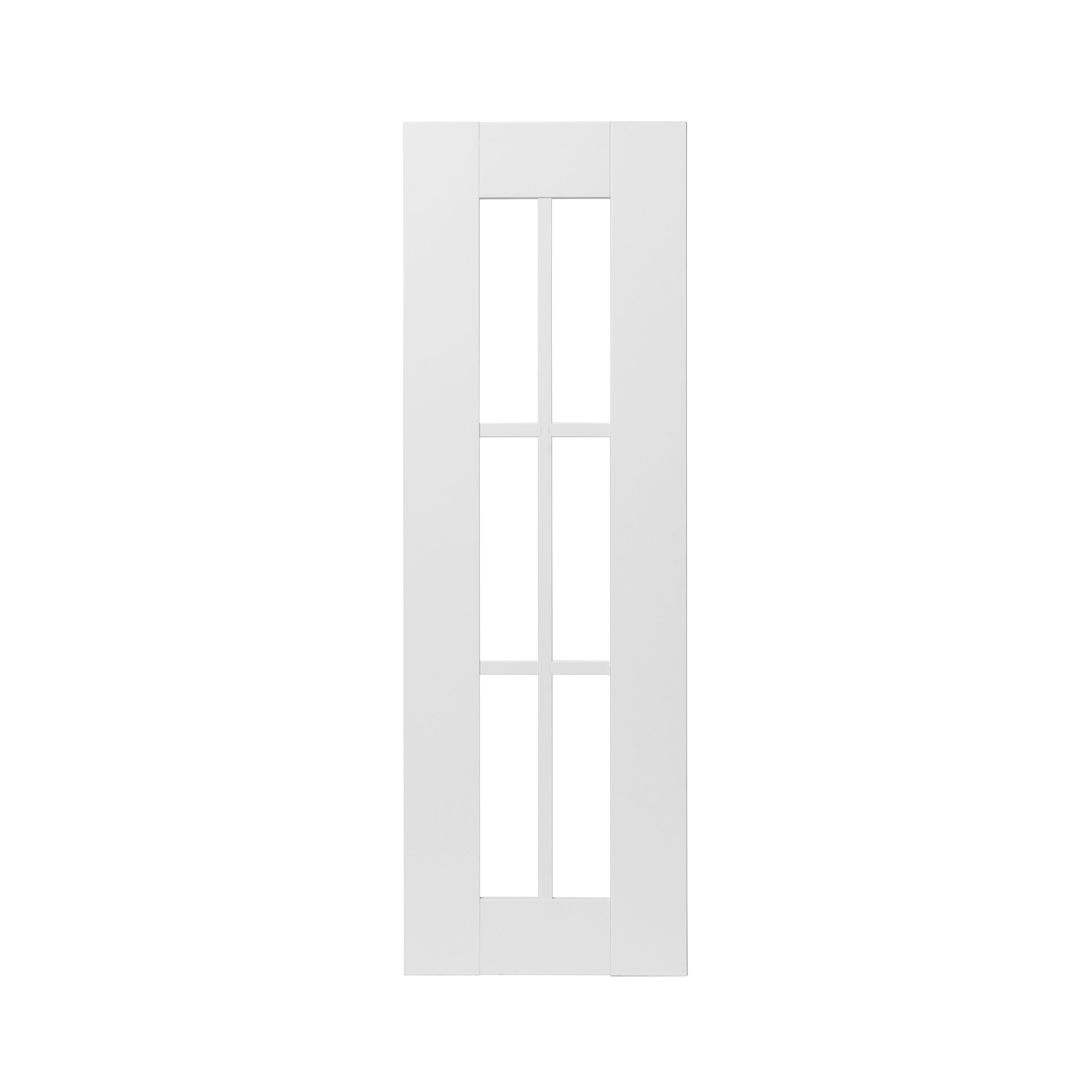 GoodHome Alpinia Matt white tongue & groove shaker Tall glazed Cabinet door (W)300mm (H)895mm (T)18mm