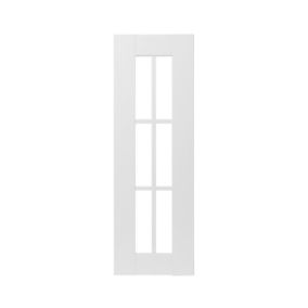 GoodHome Alpinia Matt white tongue & groove shaker Tall glazed Cabinet door (W)300mm (H)895mm (T)18mm