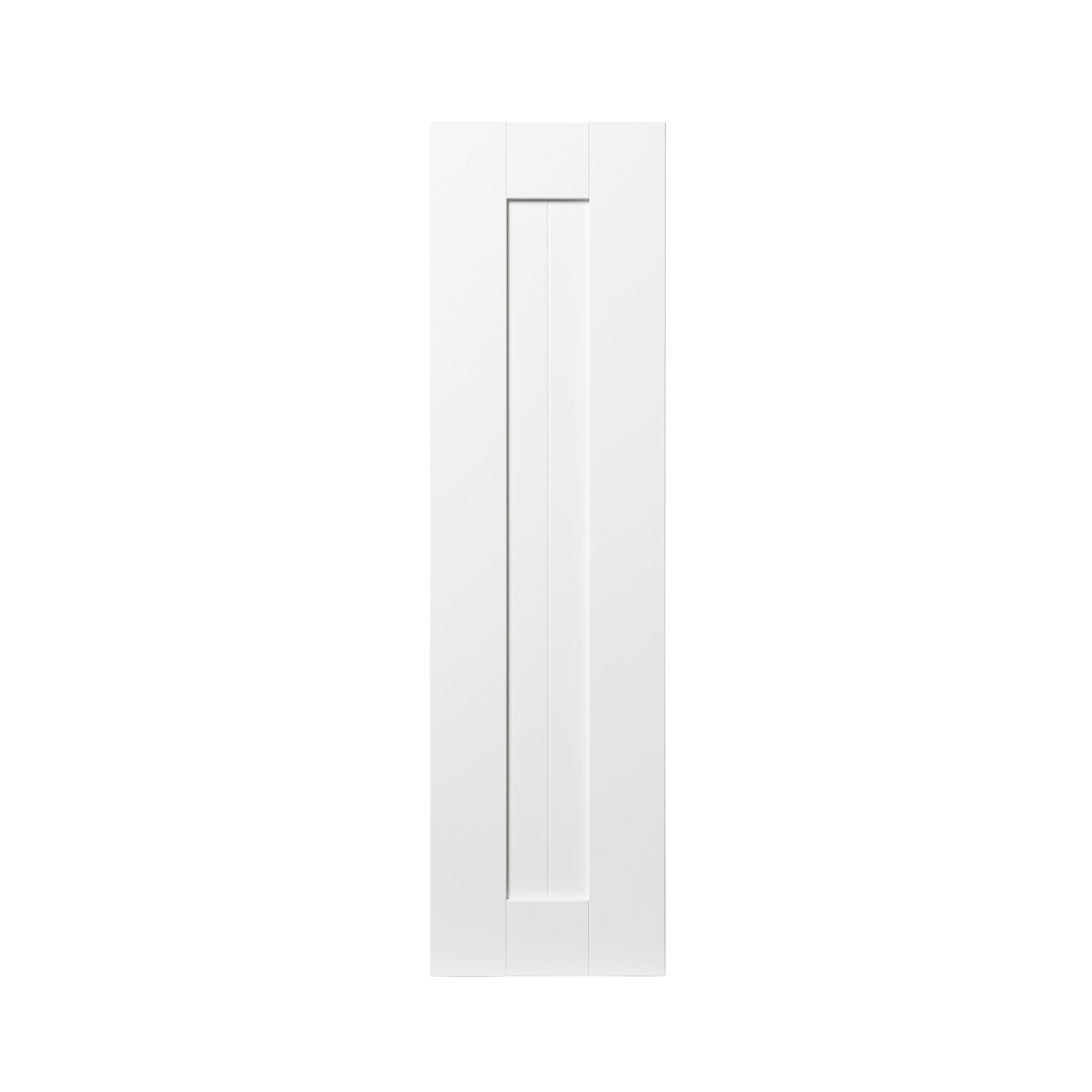 GoodHome Alpinia Matt white tongue & groove shaker Tall wall Cabinet door (W)250mm (H)895mm (T)18mm