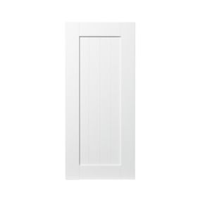 GoodHome Alpinia Matt white tongue & groove shaker Tall wall Cabinet door (W)400mm (H)895mm (T)18mm