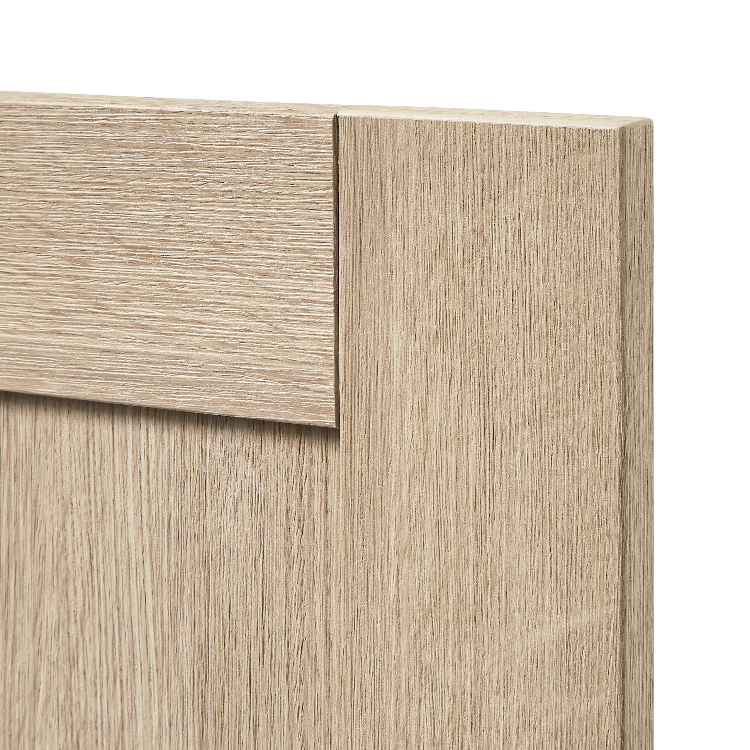 GoodHome Alpinia Oak effect shaker 50:50 Larder Cabinet door (W)600mm (H)1001mm (T)18mm