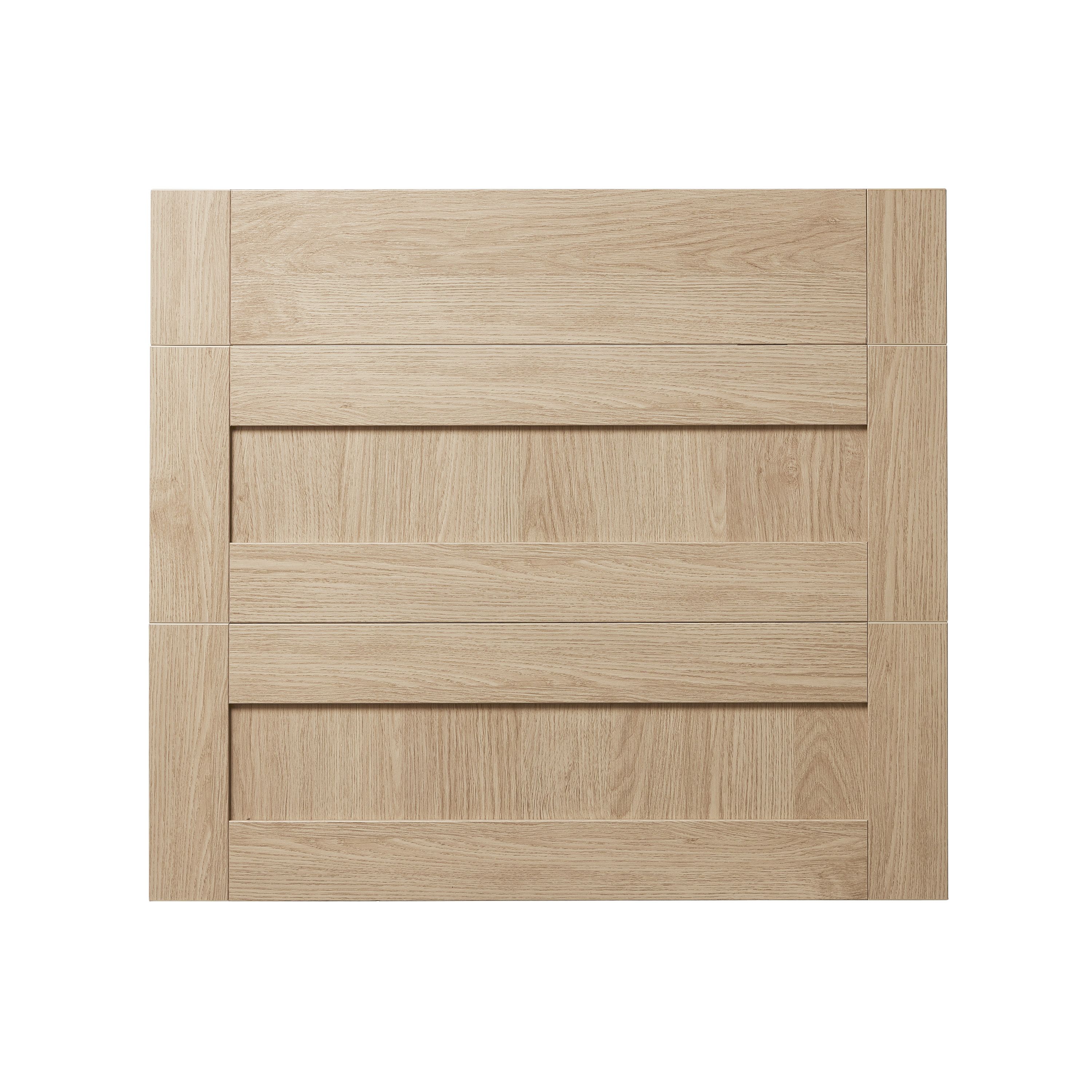 GoodHome Alpinia Oak effect shaker Drawer front (W)800mm, Pack of 3