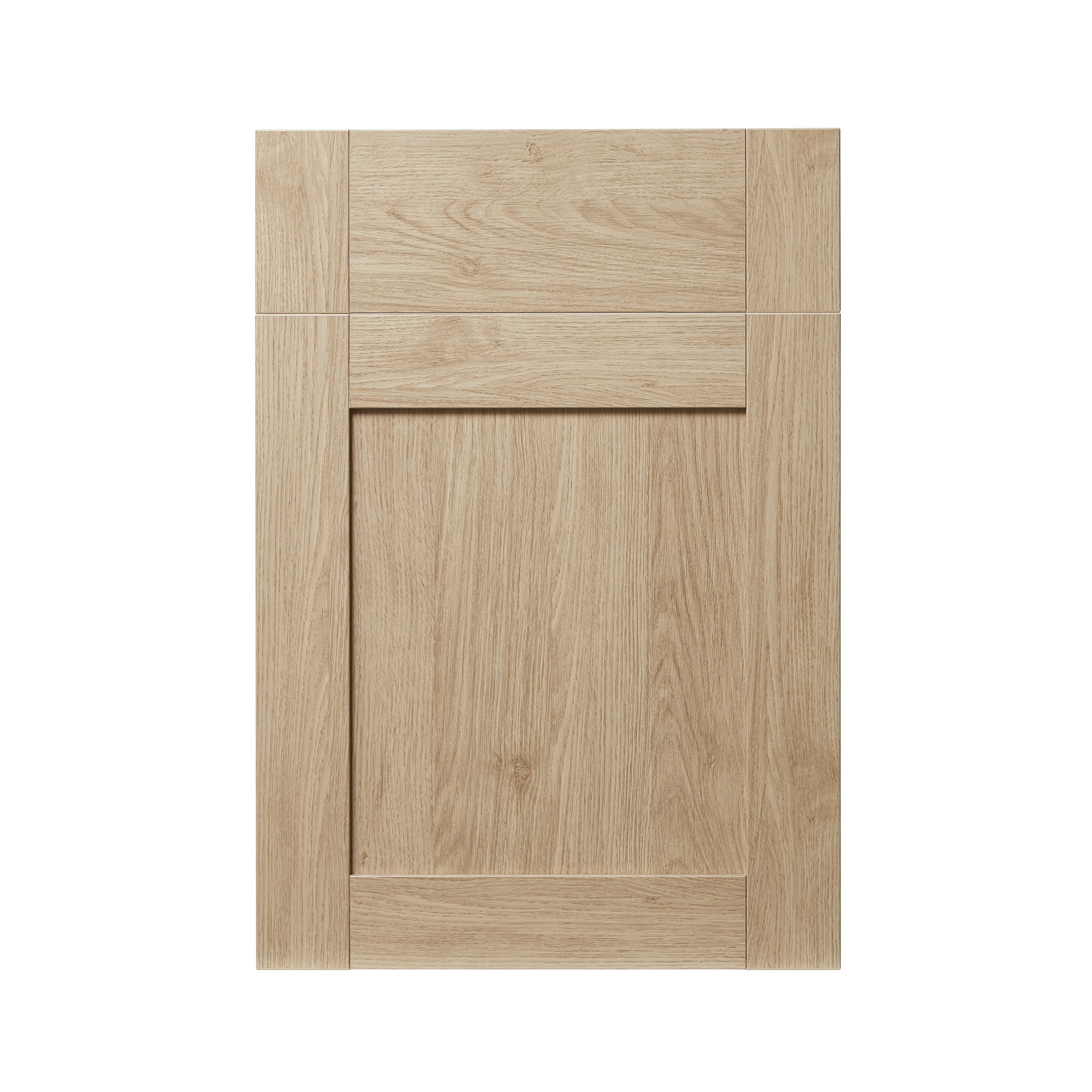 GoodHome Alpinia Oak effect shaker Drawerline Cabinet door, (W)500mm (H)715mm (T)18mm