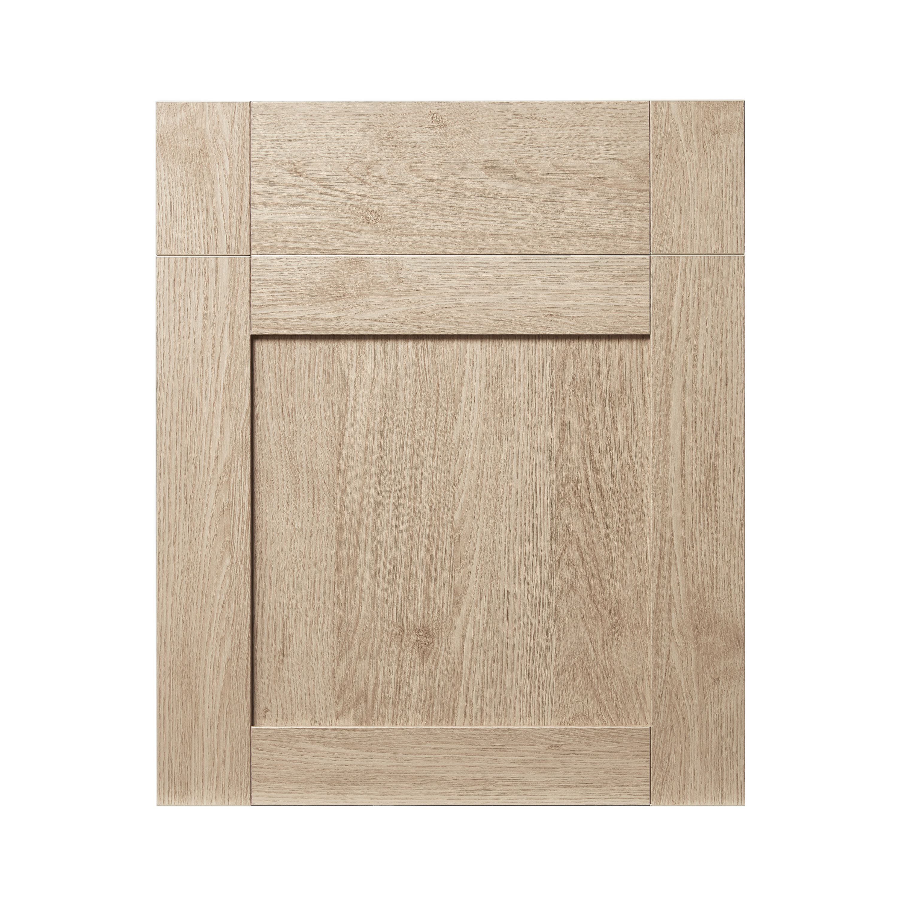 GoodHome Alpinia Oak effect shaker Drawerline Cabinet door, (W)600mm (H)715mm (T)18mm