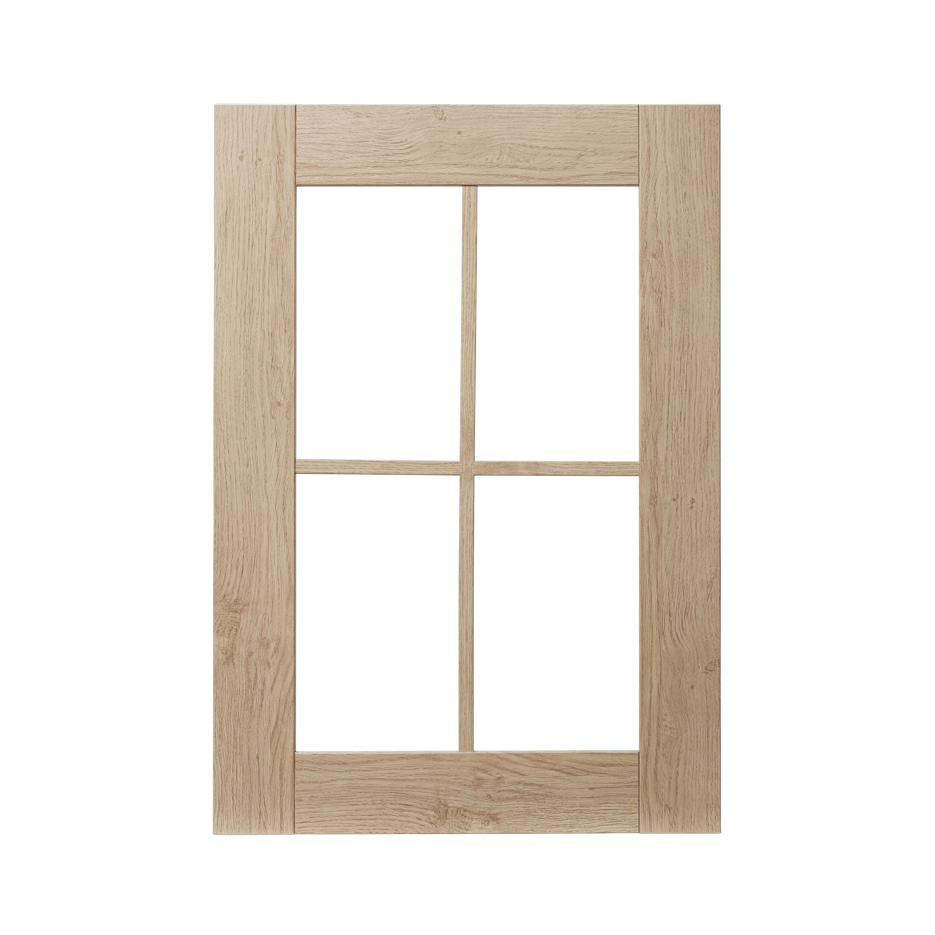 GoodHome Alpinia Oak effect shaker Glazed Cabinet door (W)500mm (H)715mm (T)18mm