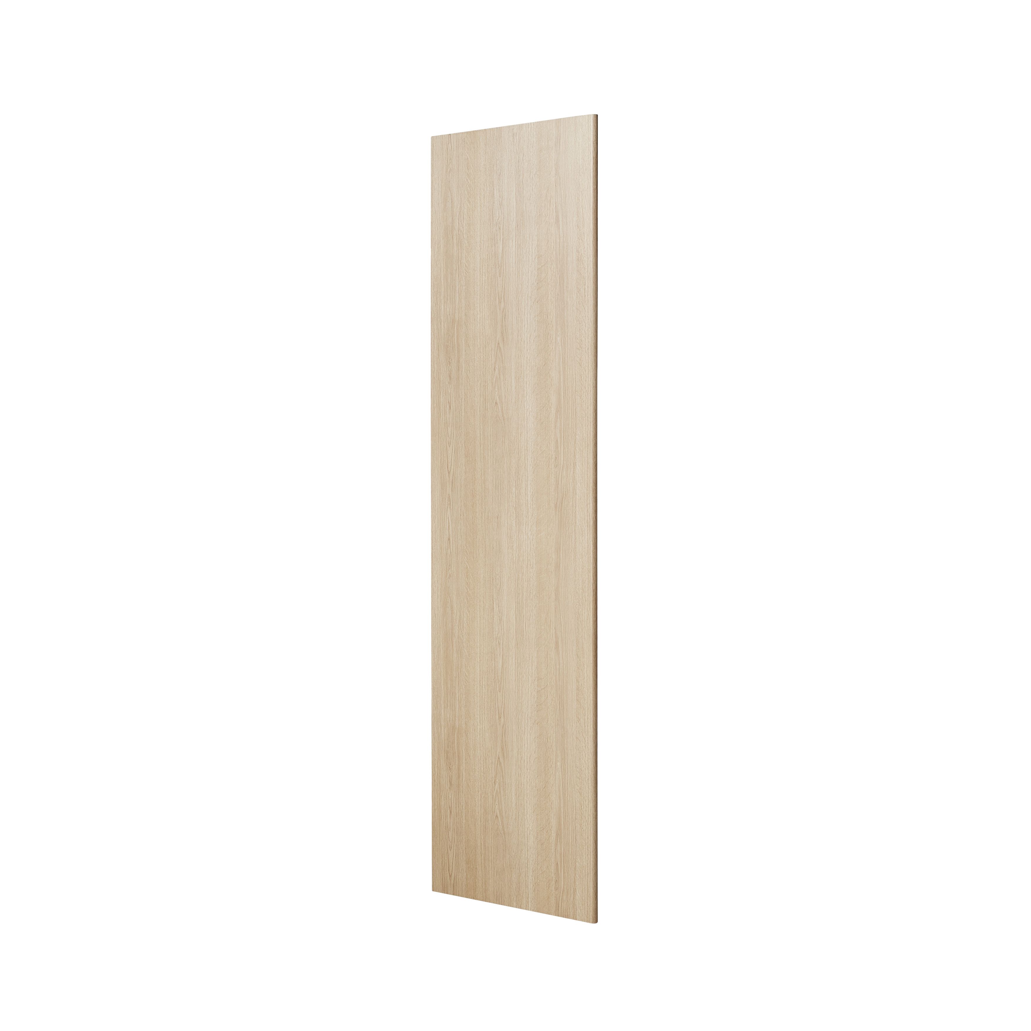 GoodHome Alpinia Oak effect shaker Tall Appliance & larder Clad on end panel (H)2400mm (W)610mm