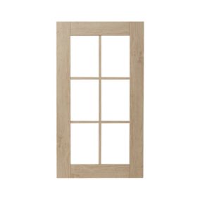 GoodHome Alpinia Oak effect shaker Tall glazed Cabinet door (W)500mm (H)895mm (T)18mm