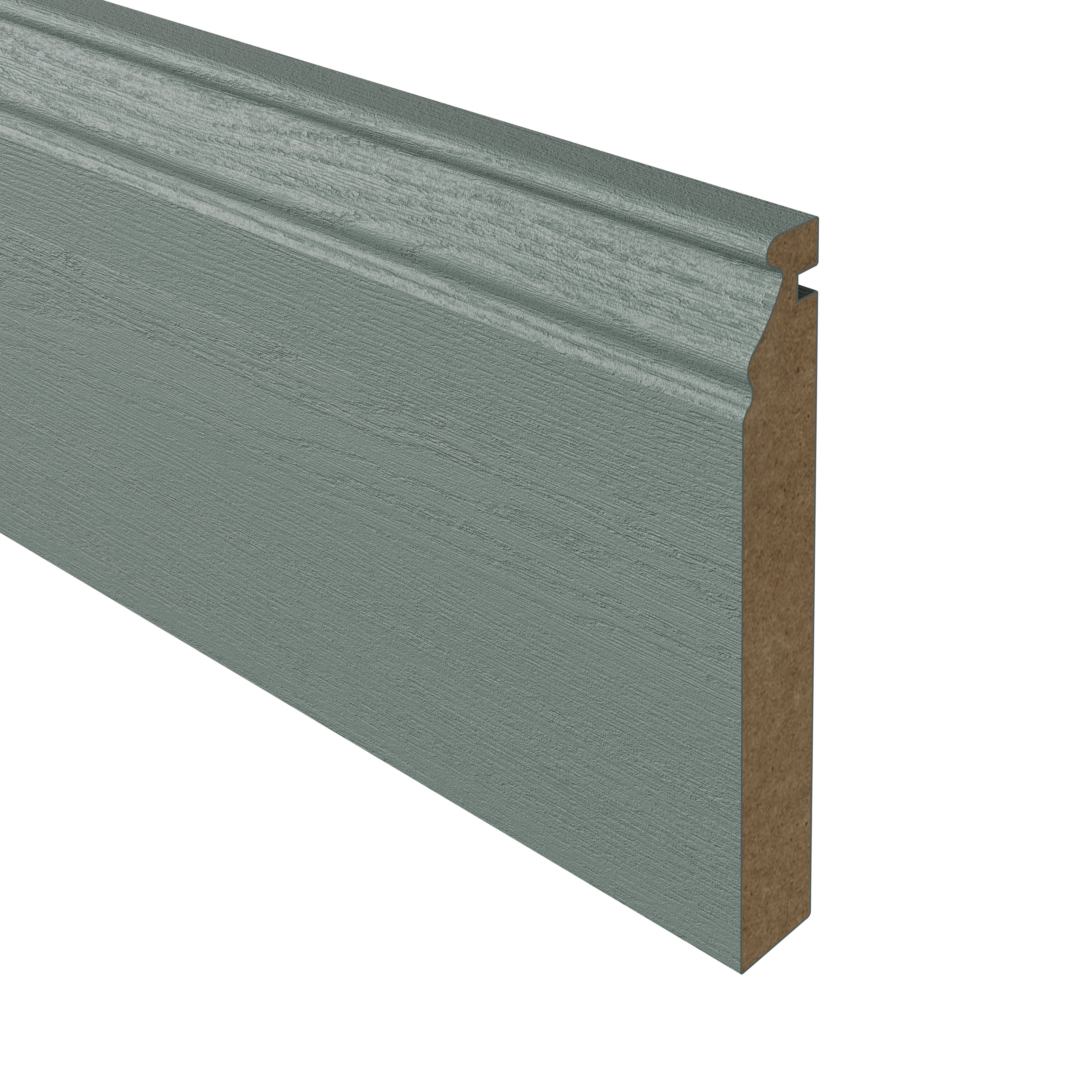 GoodHome Alpinia Reed Green Wood effect Square edge Stepped Plinth, (L)2400mm