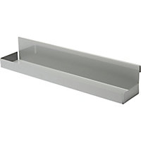 GoodHome Amantea Grey Stainless steel Wall-mounted Bathroom Shelf, (L)400mm (D)79mm (H) 67mm