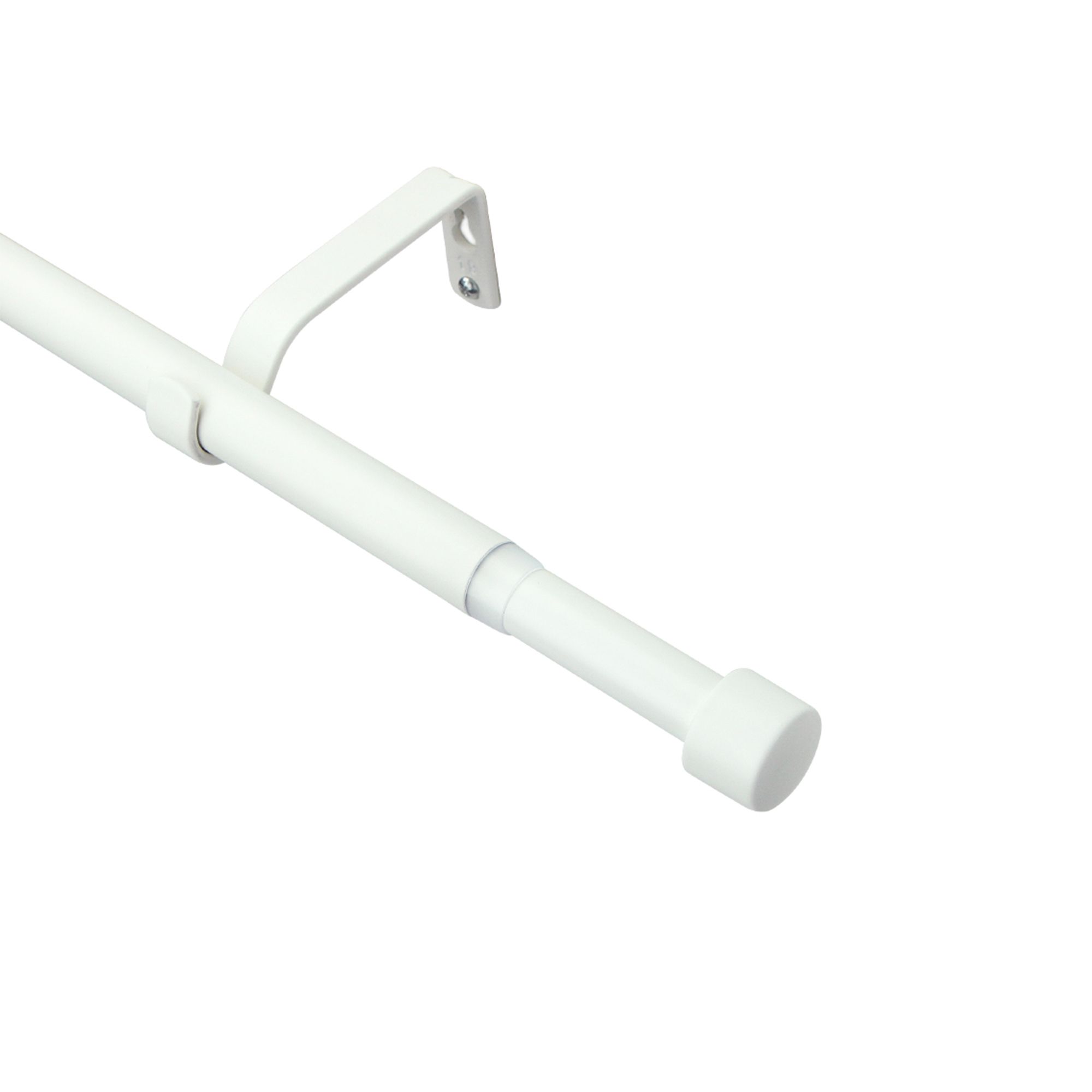 GoodHome Anafi Matt Extendable Cap Single curtain pole set Set, (L)1200mm-2100mm (Dia)19mm