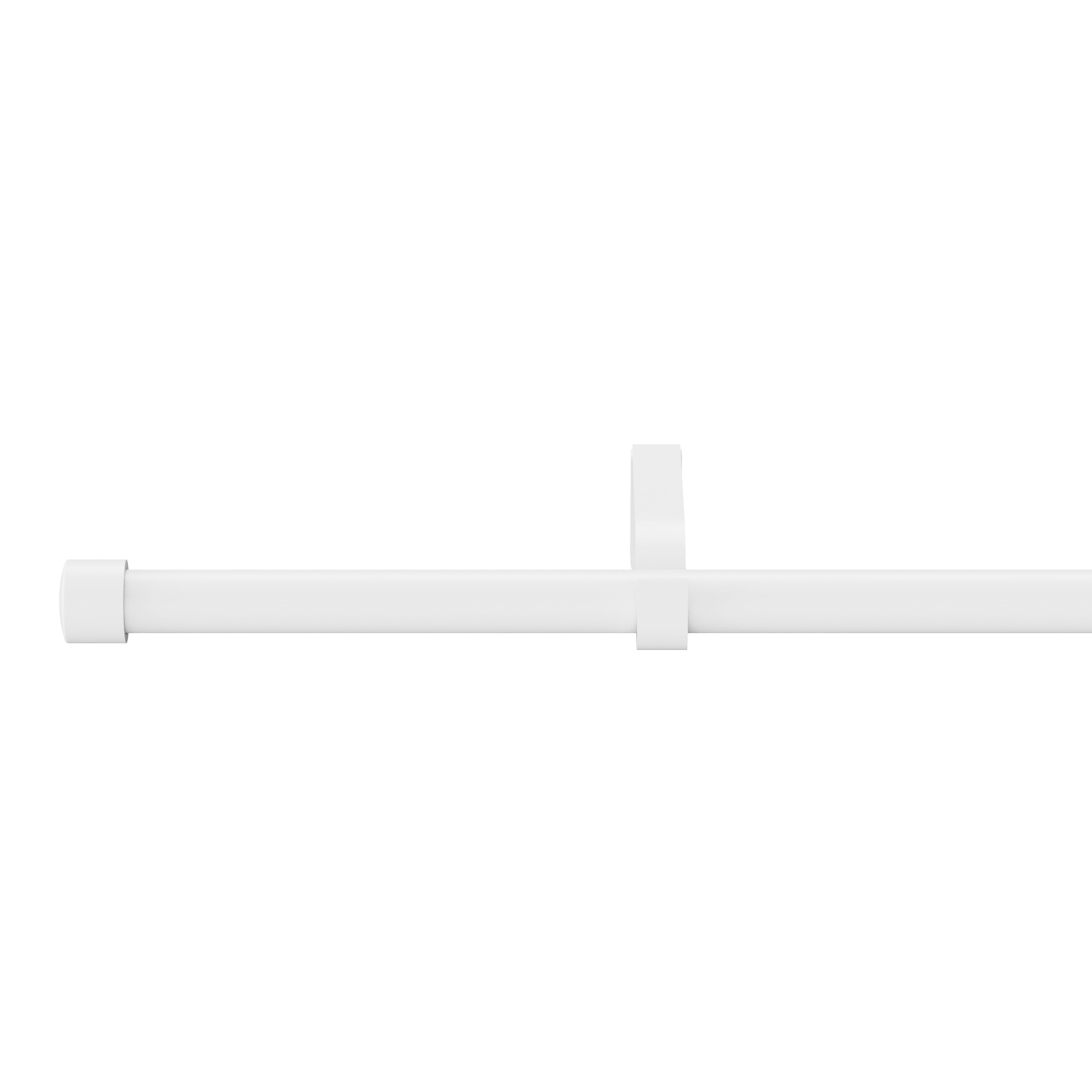 GoodHome Anafi Matt Extendable Cap Single curtain pole set Set, (L)1200mm-2100mm (Dia)19mm