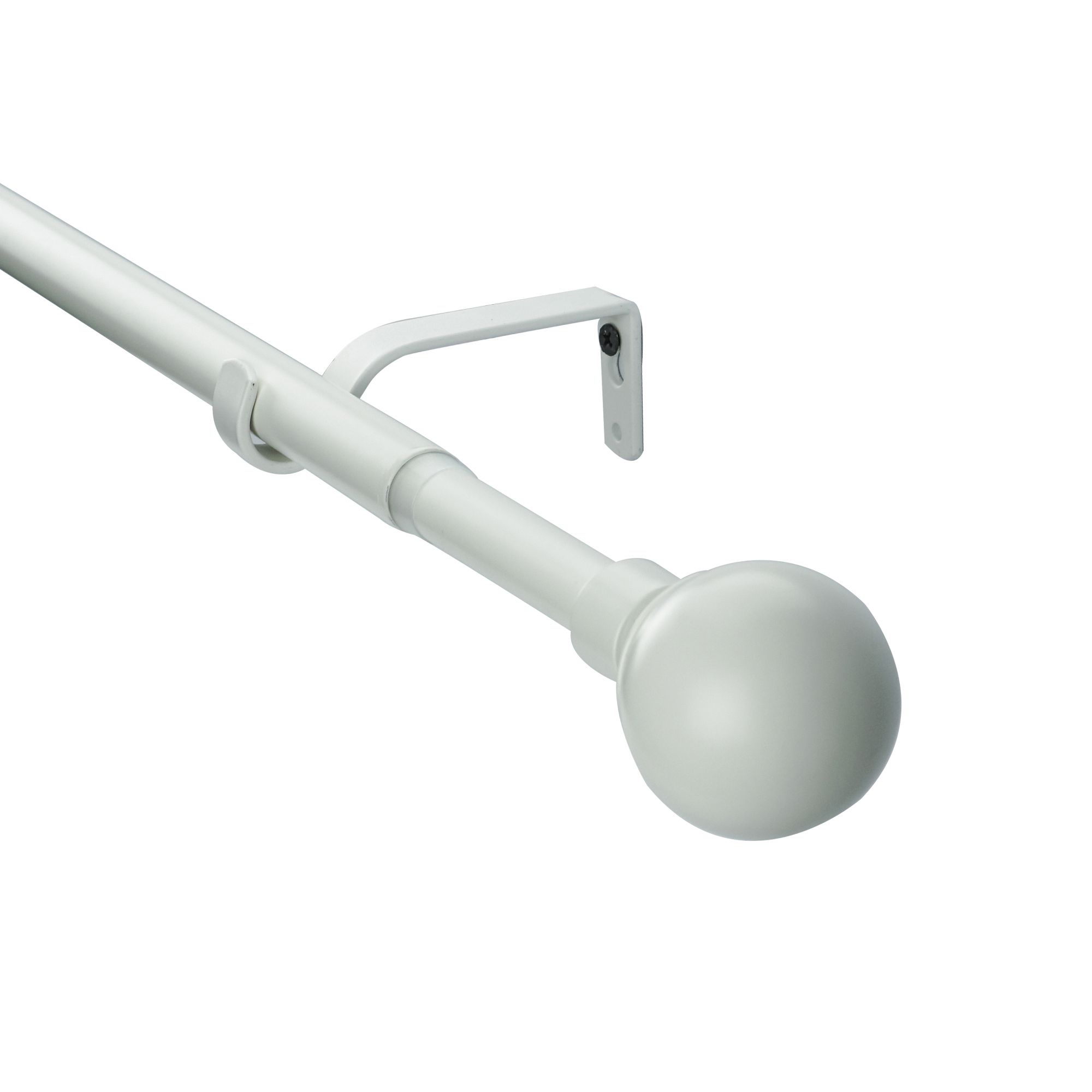 GoodHome Anafi Matt White Extendable Ball Single curtain pole set Set, (L)2000mm-3300mm (Dia)19mm