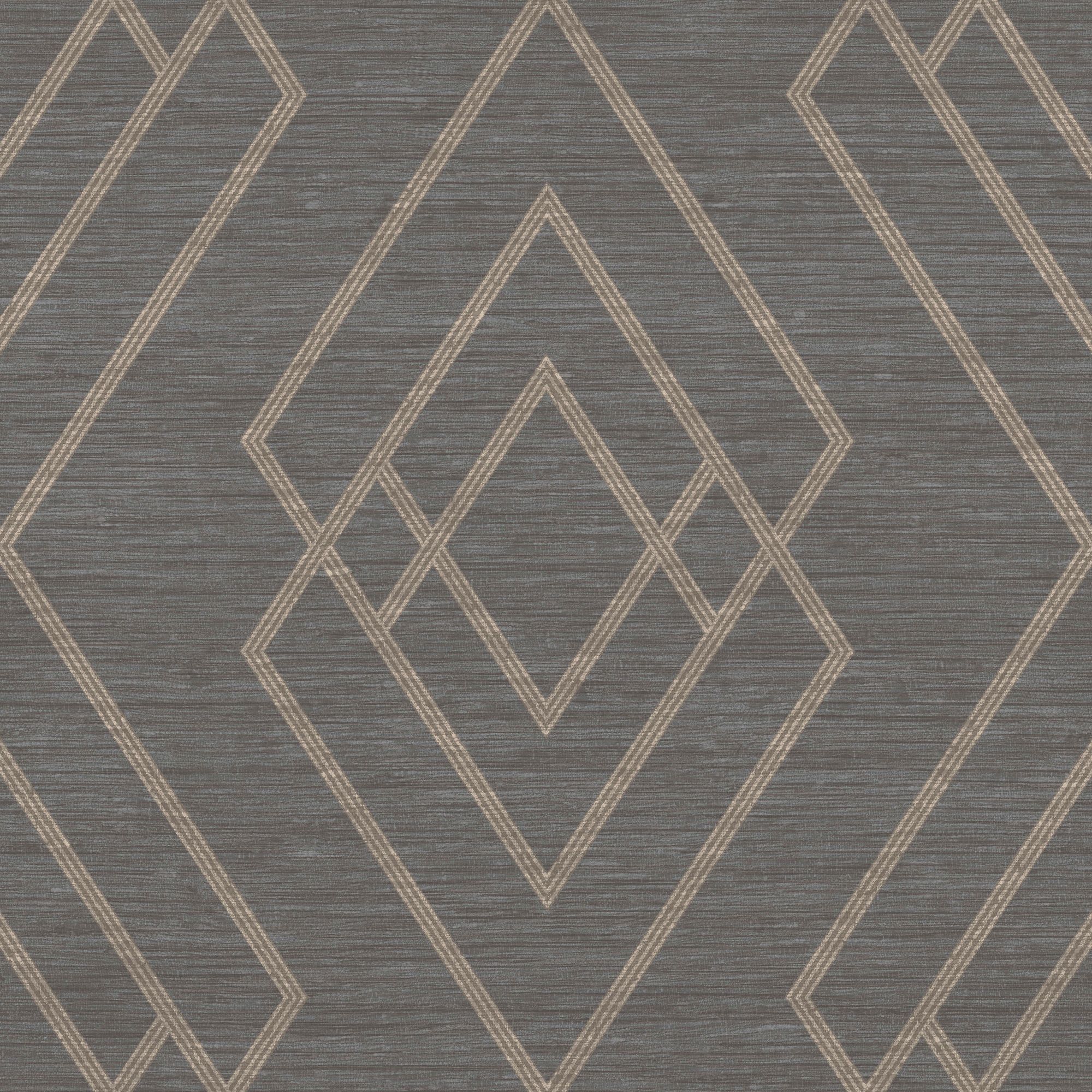 GoodHome Andal Grey Metallic effect Geometric Textured Wallpaper Sample