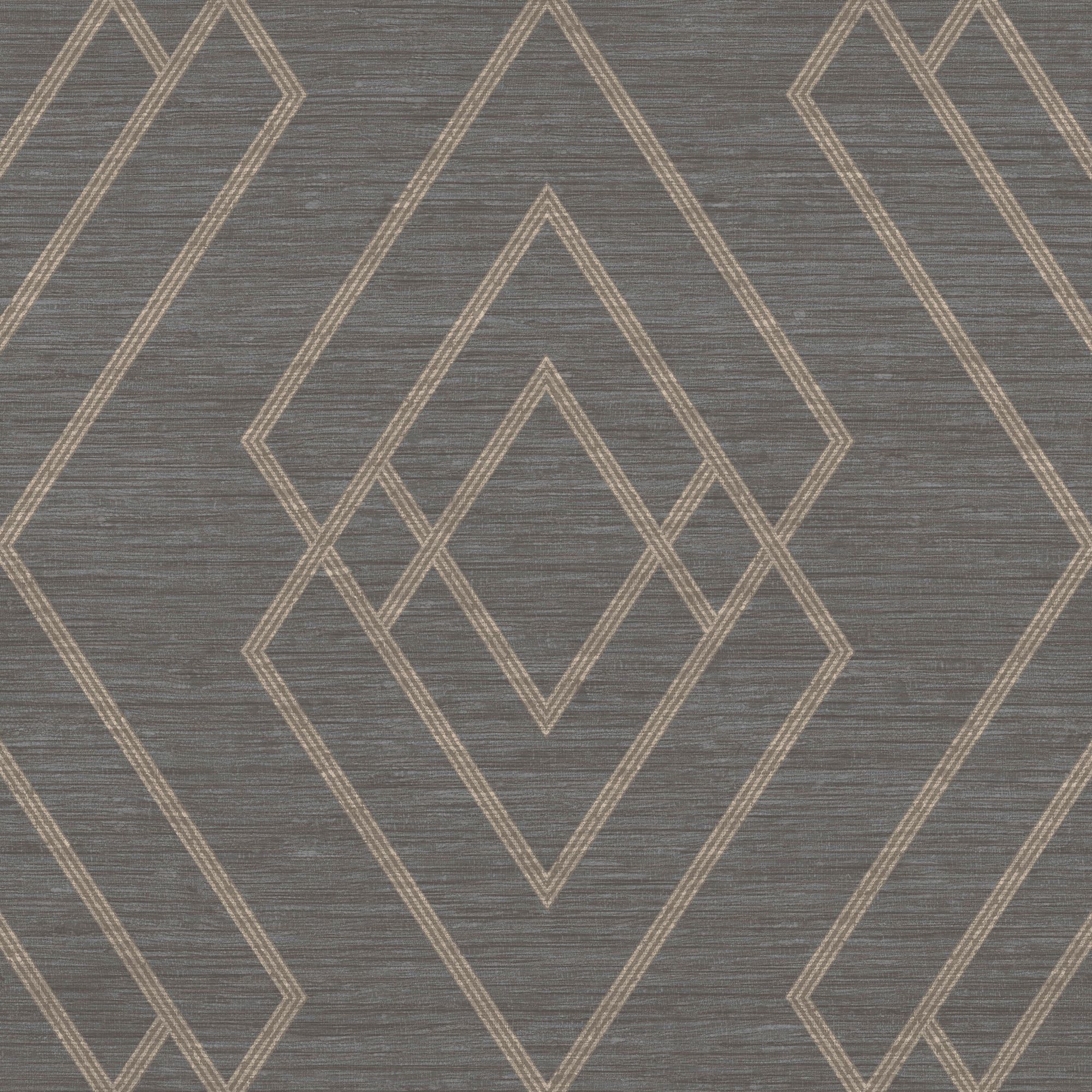 GoodHome Andal Grey Metallic effect Geometric Textured Wallpaper