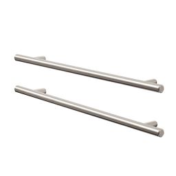 GoodHome Annatto Brushed Nickel effect Steel Bar Cabinet Handle (L)336mm, Pack of 2