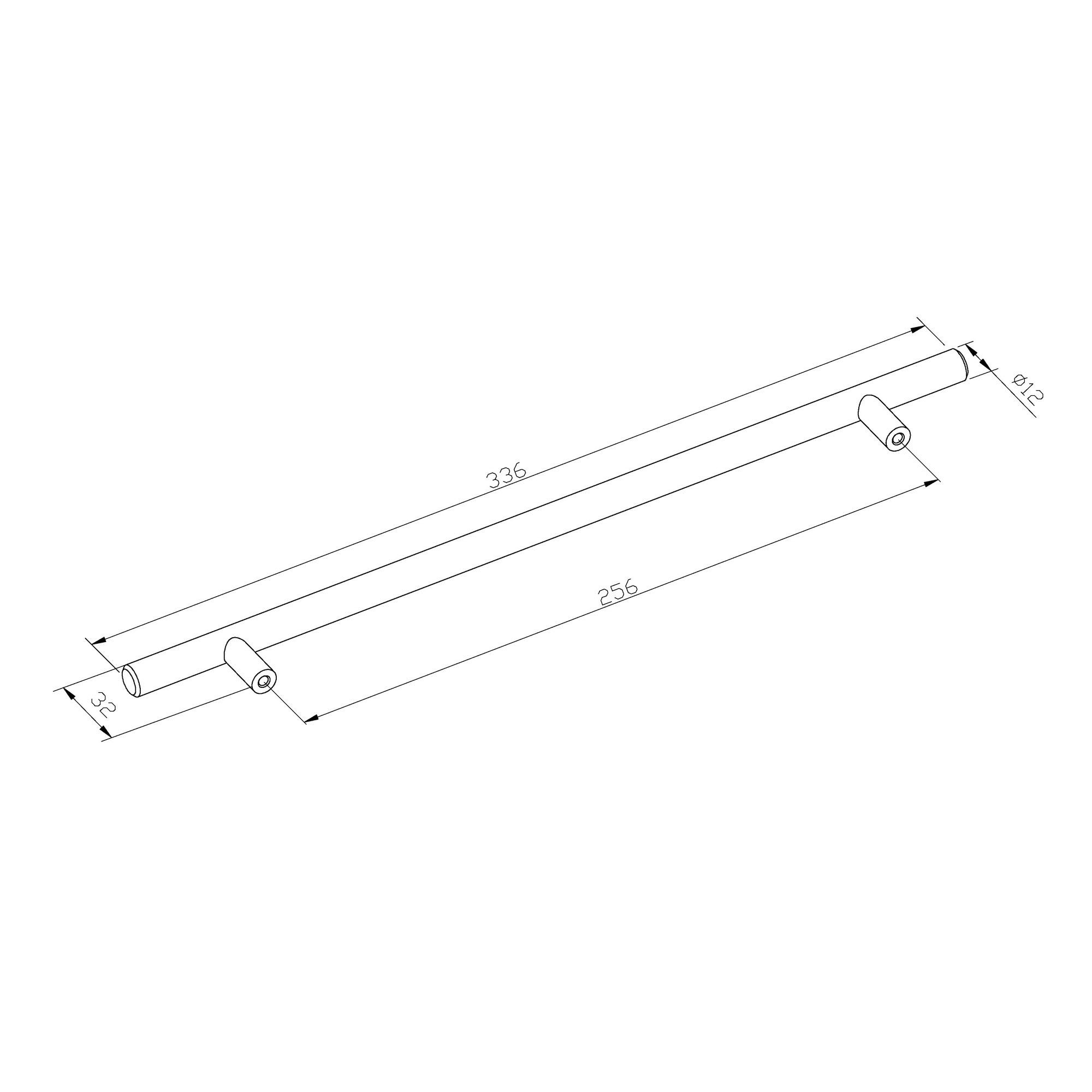 GoodHome Annatto Matt Black Kitchen Cabinet Handle (L)336mm