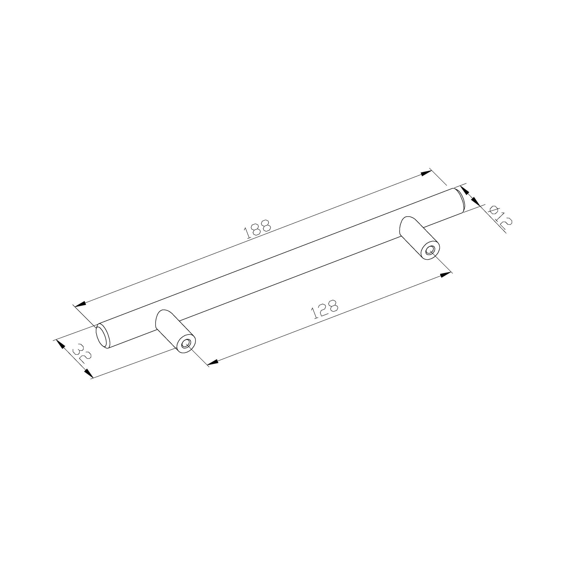 GoodHome Annatto Matt Black Kitchen cabinets Handle (L)18.8cm