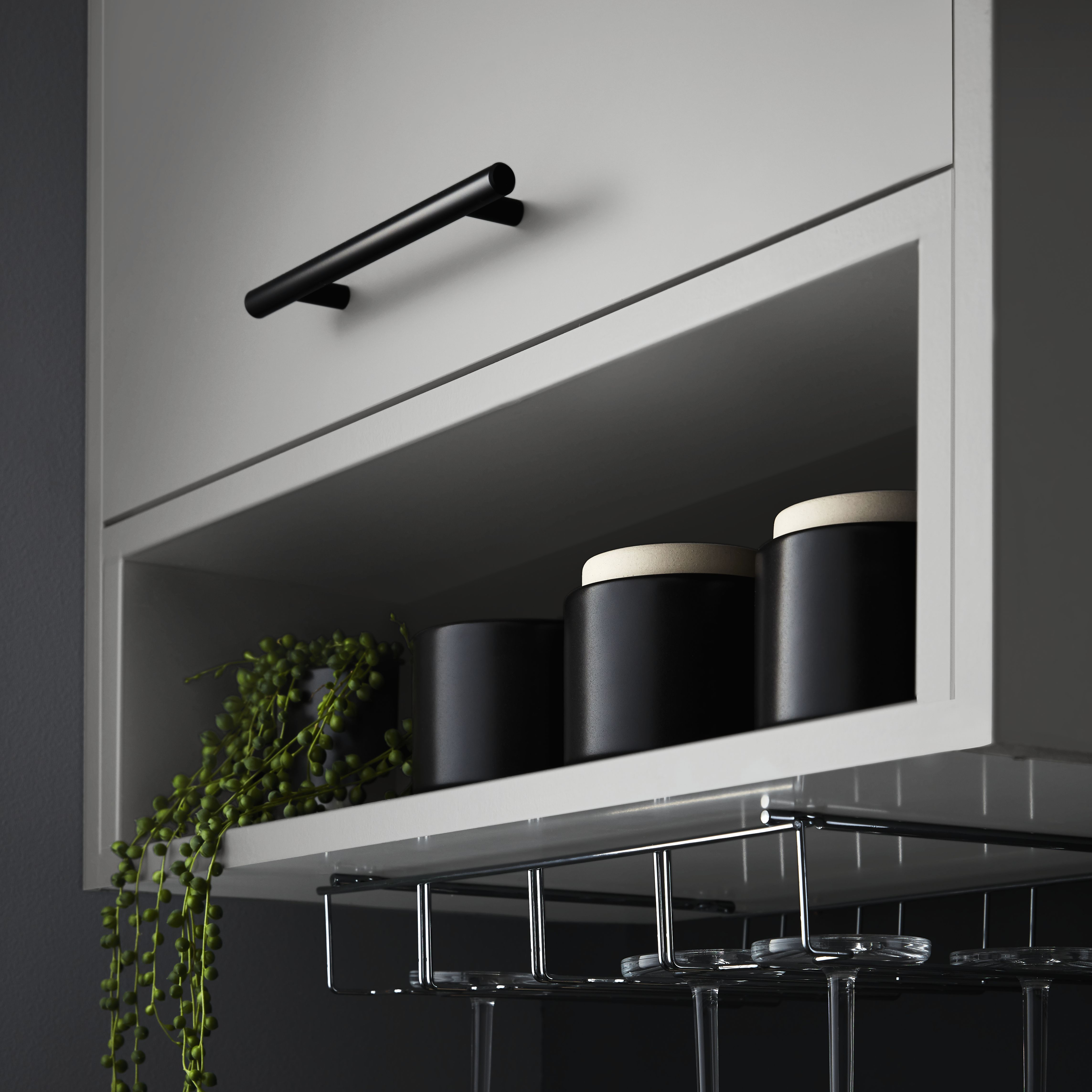 GoodHome Annatto Matt Black Kitchen cabinets Handle (L)18.8cm