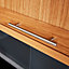 GoodHome Annatto Nickel effect Kitchen cabinets Handle (L)220mm