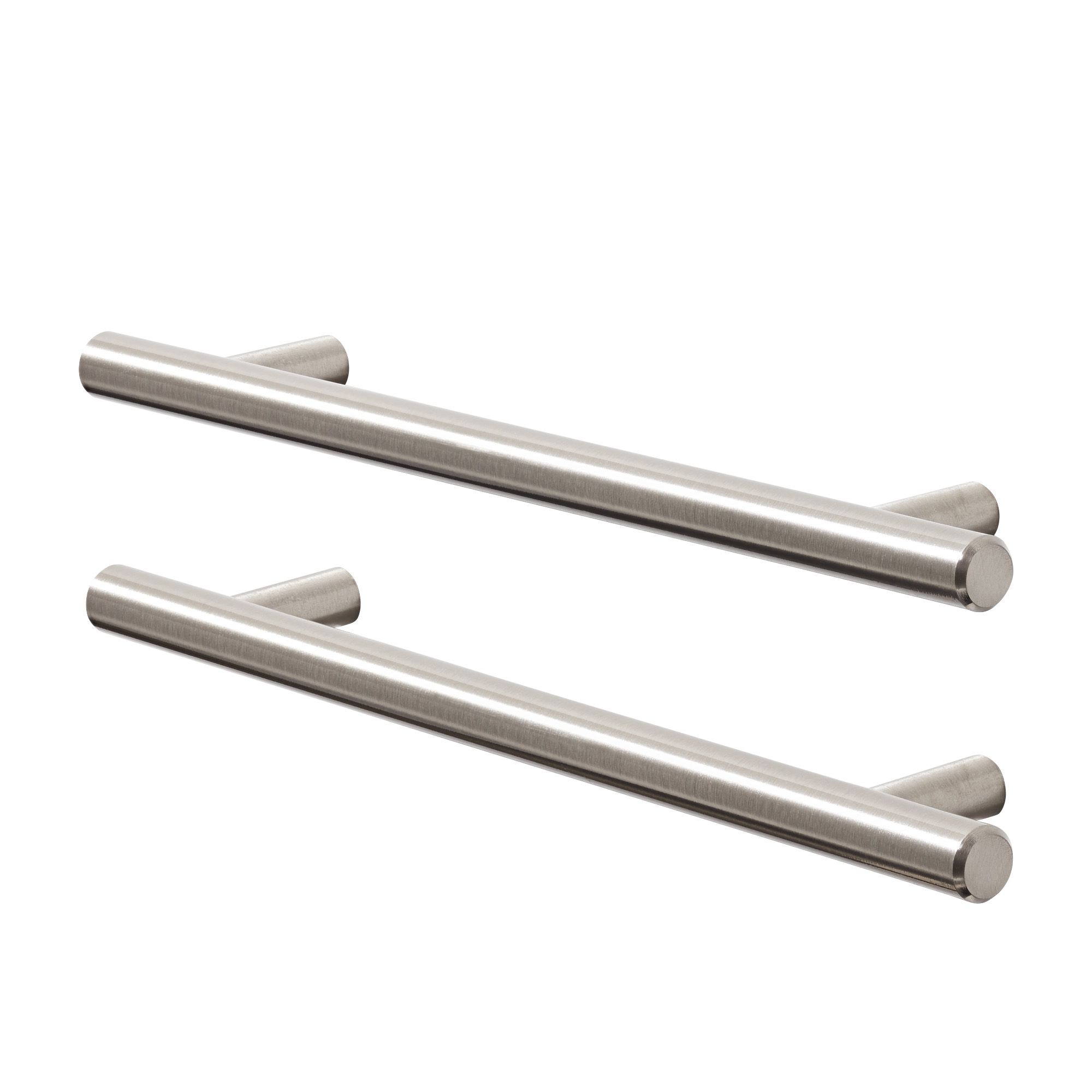 GoodHome Annatto Nickel effect Kitchen cabinets Handle (L)22cm