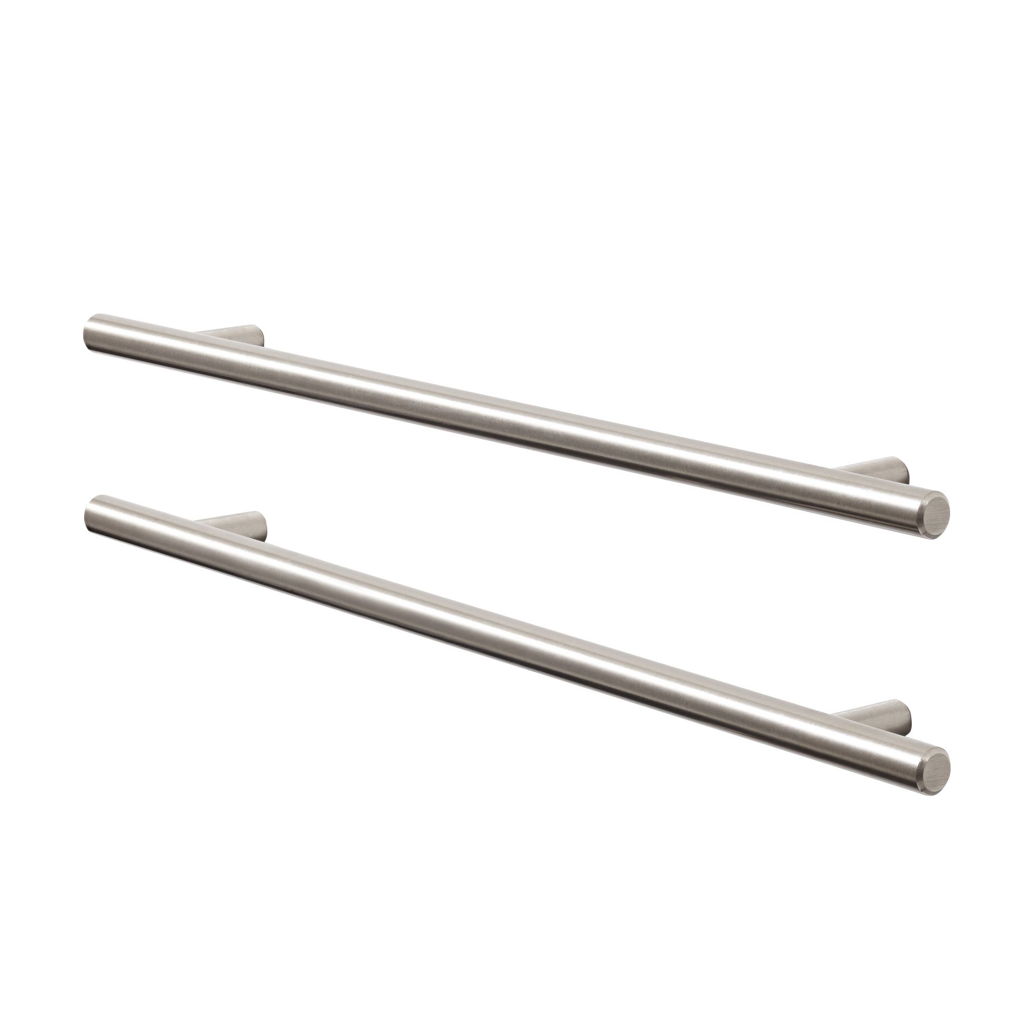 GoodHome Annatto Nickel effect Kitchen cabinets Handle (L)33.6cm