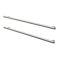 GoodHome Annatto Nickel effect Kitchen cabinets Pull Handle (L)510mm