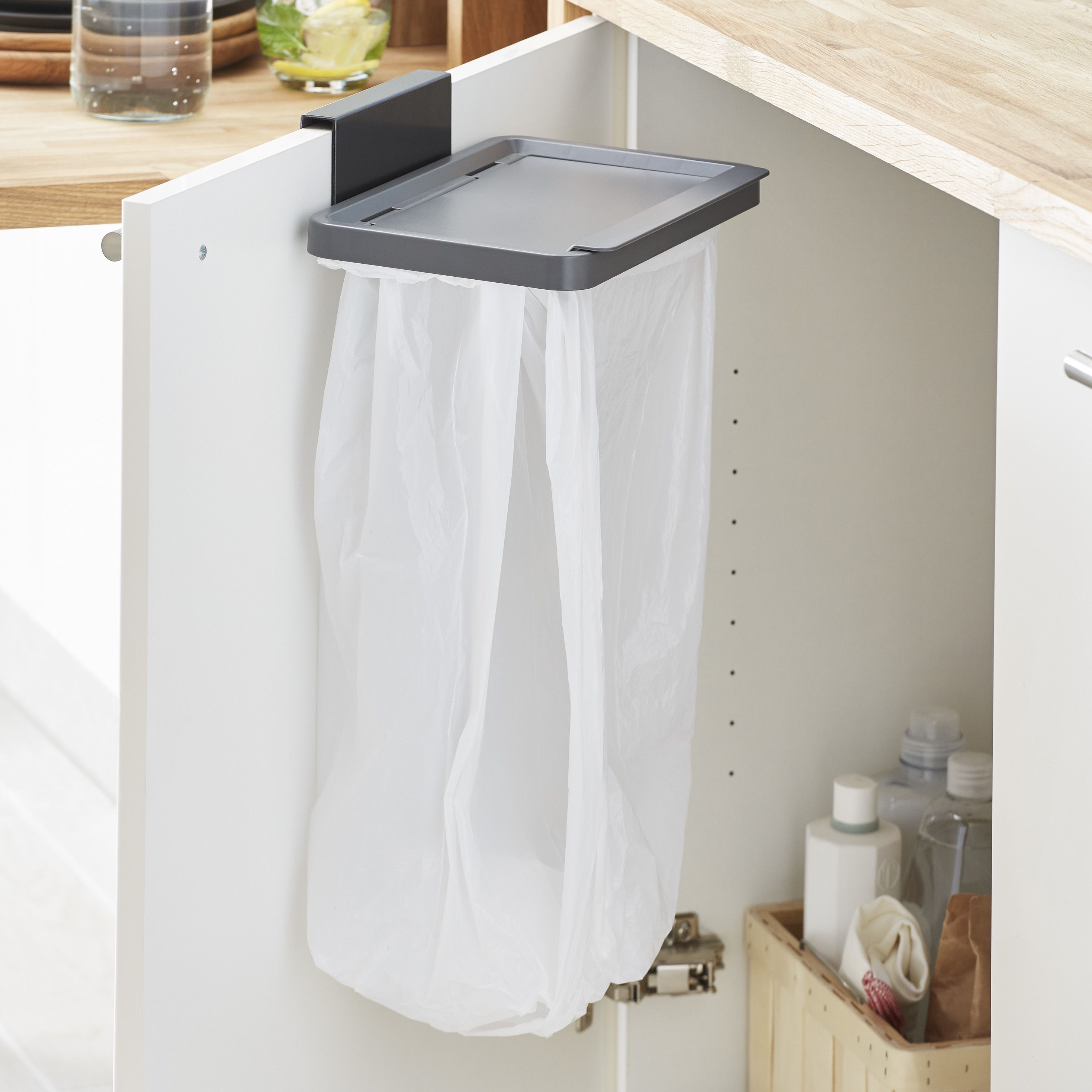 GoodHome Anthracite ABS plastic & steel Bin bag frame
