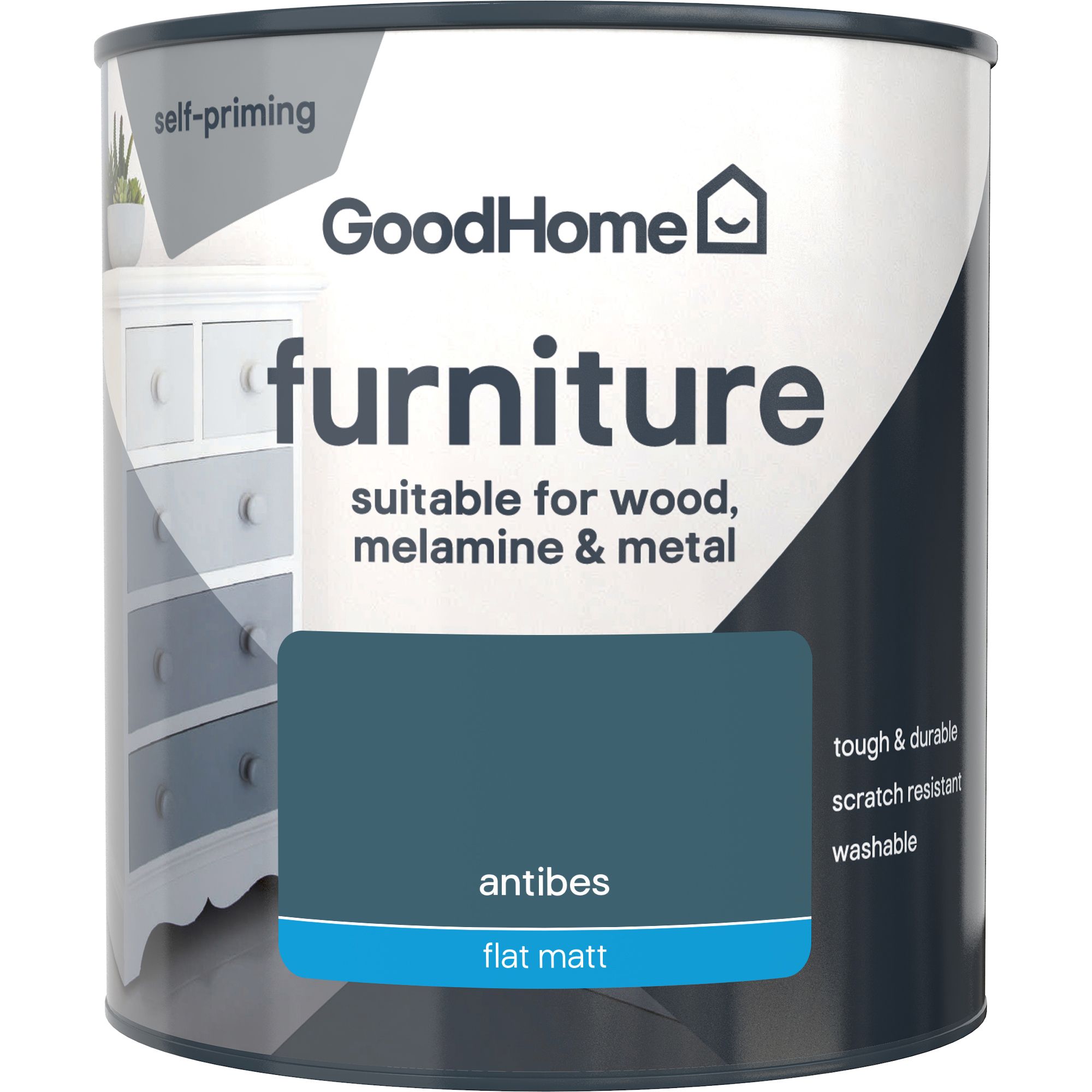 GoodHome Antibes Flat matt Furniture paint, 500ml