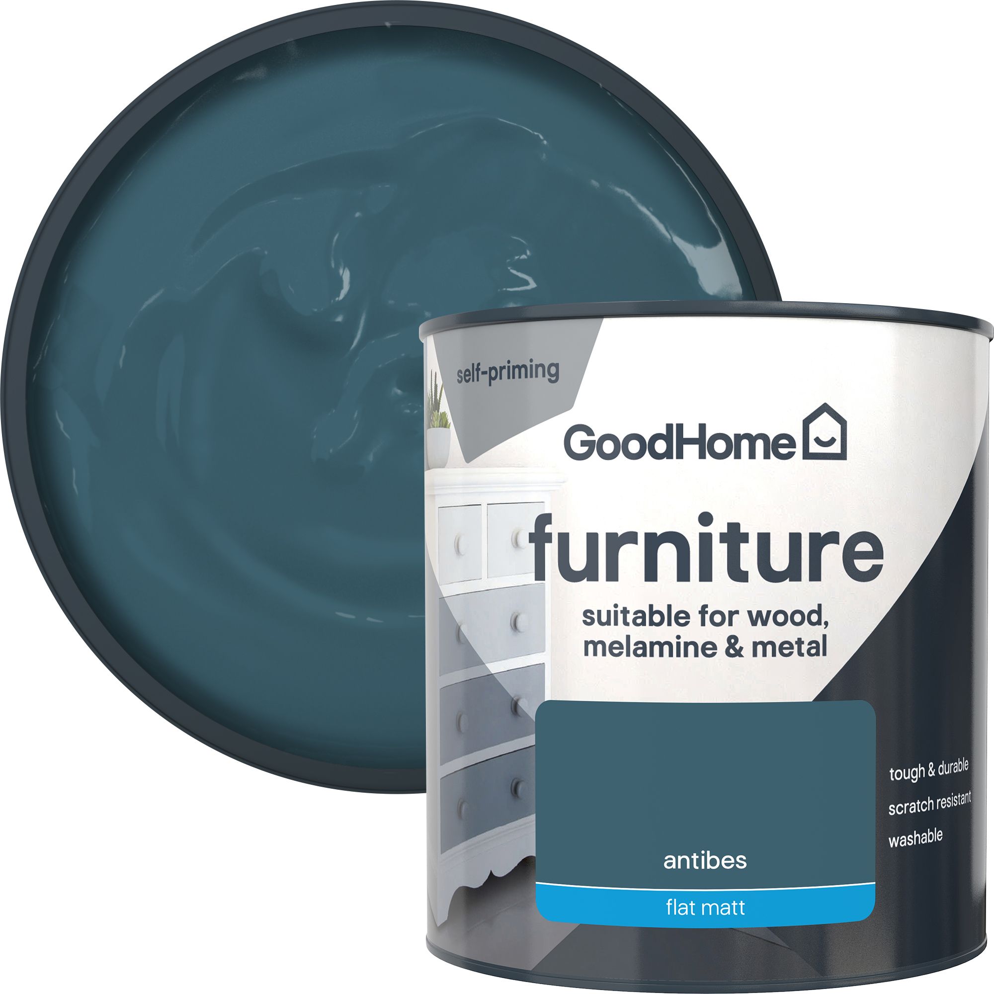 GoodHome Antibes Flat matt Furniture paint, 500ml