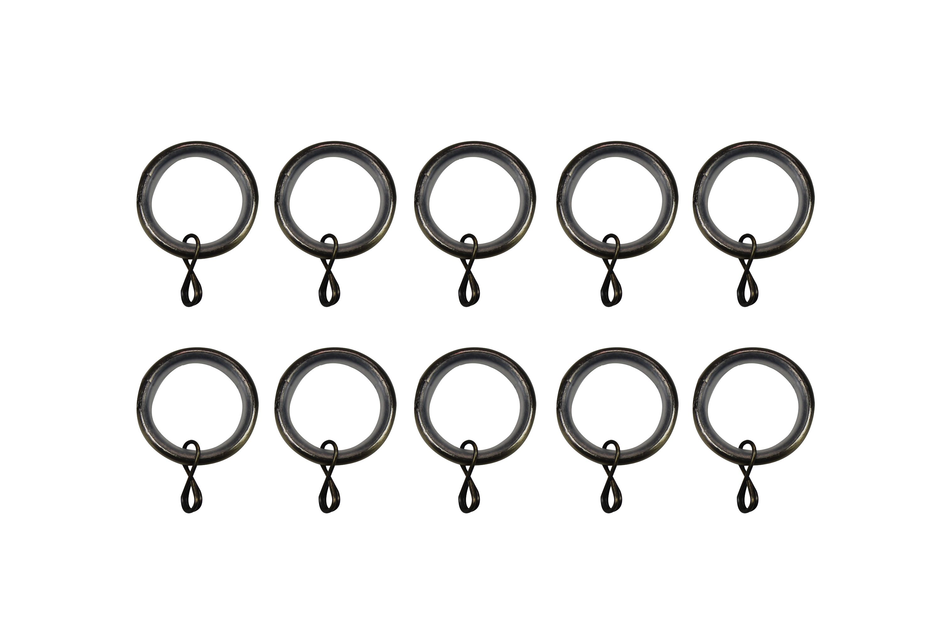 GoodHome Antiki Antique brass effect Curtain ring (Dia)19mm, Pack of 10