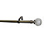 GoodHome Antiki Antique brass effect Extendable Ball Curtain pole Set, (L)2000mm-3300mm (Dia)19mm