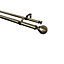 GoodHome Antiki Antique brass effect Extendable Ball Double pole Set, (L)1200mm-2100mm (Dia)28mm