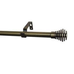 GoodHome Antiki Antique brass effect Extendable Single pole Set, (L)1200mm-2100mm (Dia)19mm