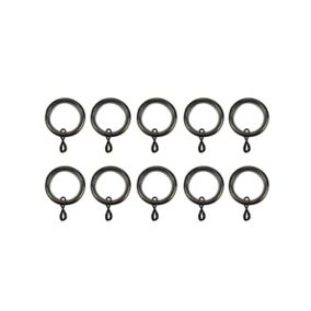 GoodHome Antiki Antique brass effect Gold Curtain ring (Dia)19mm, Pack of 10