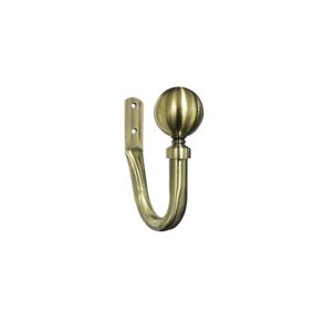 GoodHome Antiki Brushed Antique brass effect Ball Curtain hold back, Set of 2