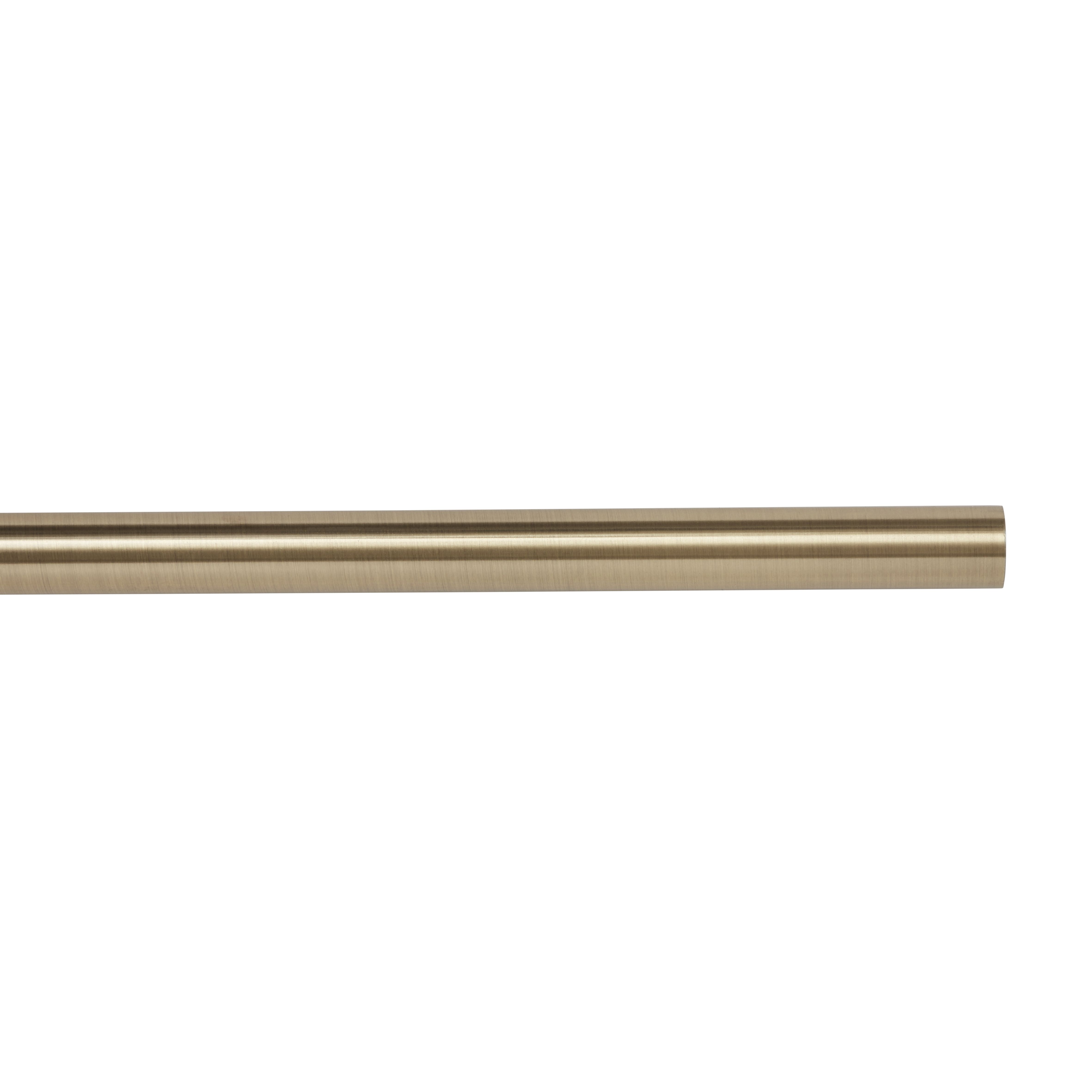 GoodHome Antiki Matt Antique brass effect Curtain pole, (L)1.5m (Dia)19mm