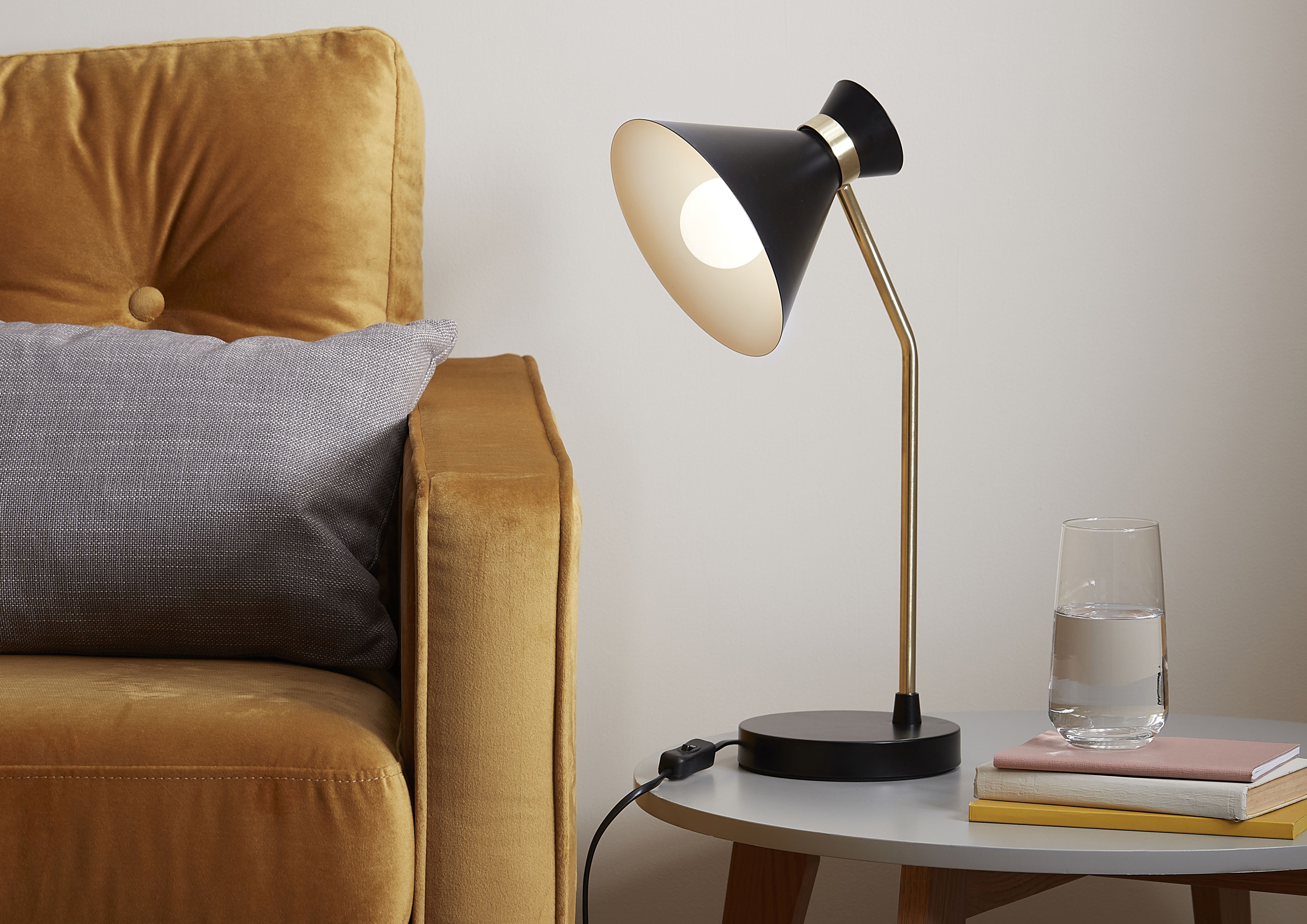 GoodHome Apennin Matt Black Table light