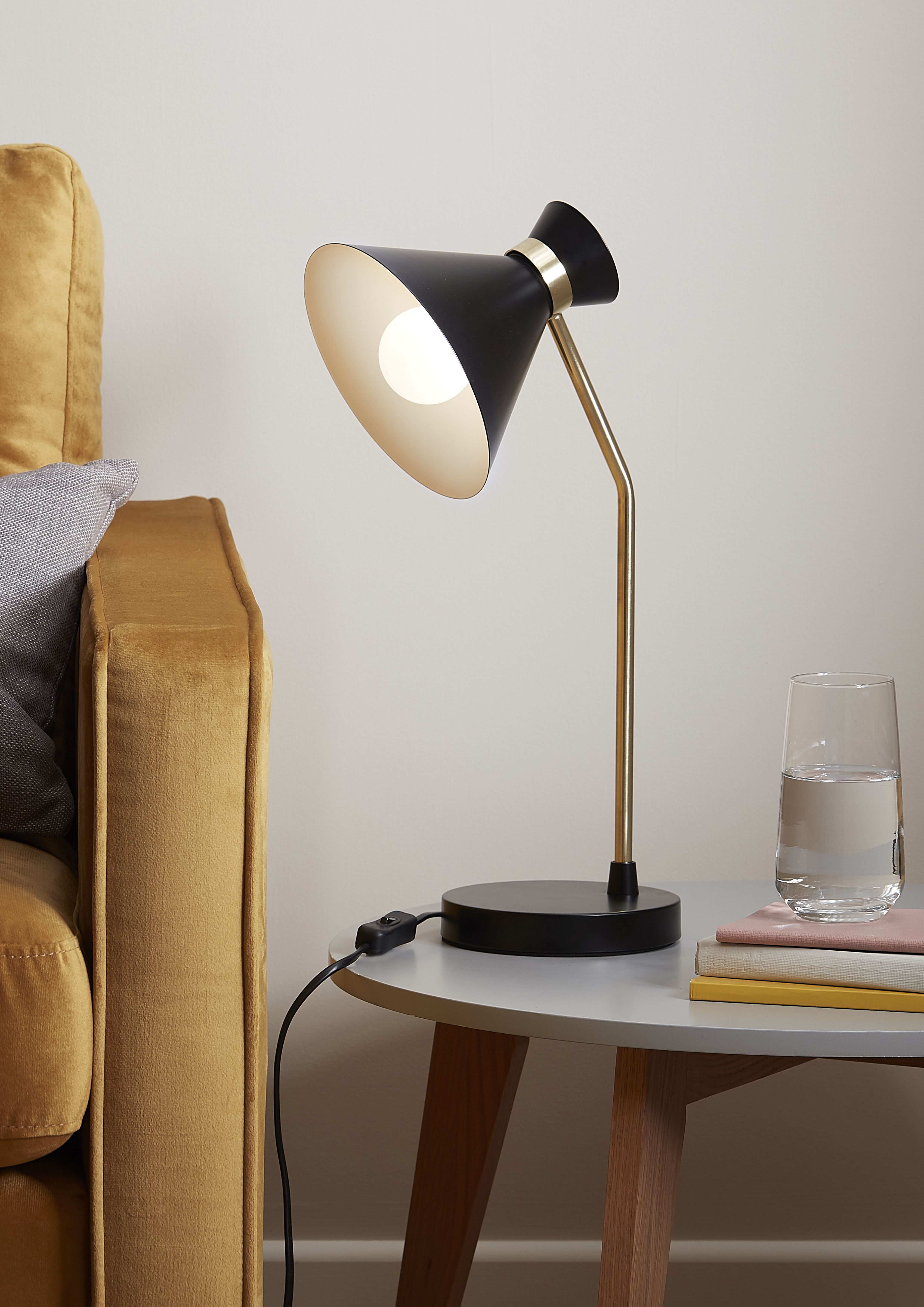 GoodHome Apennin Matt Black Table light