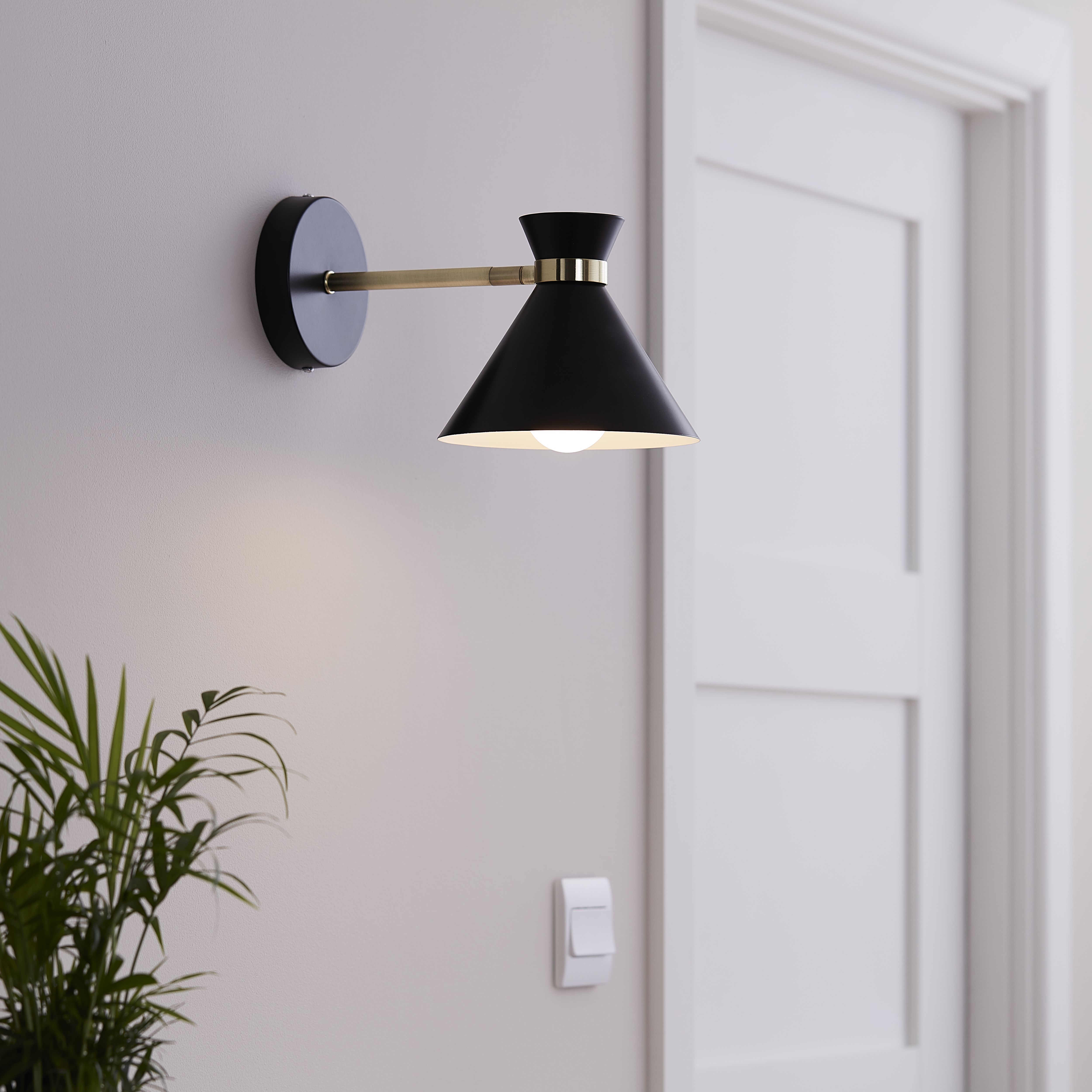 GoodHome Apennin Matt Black Wall light