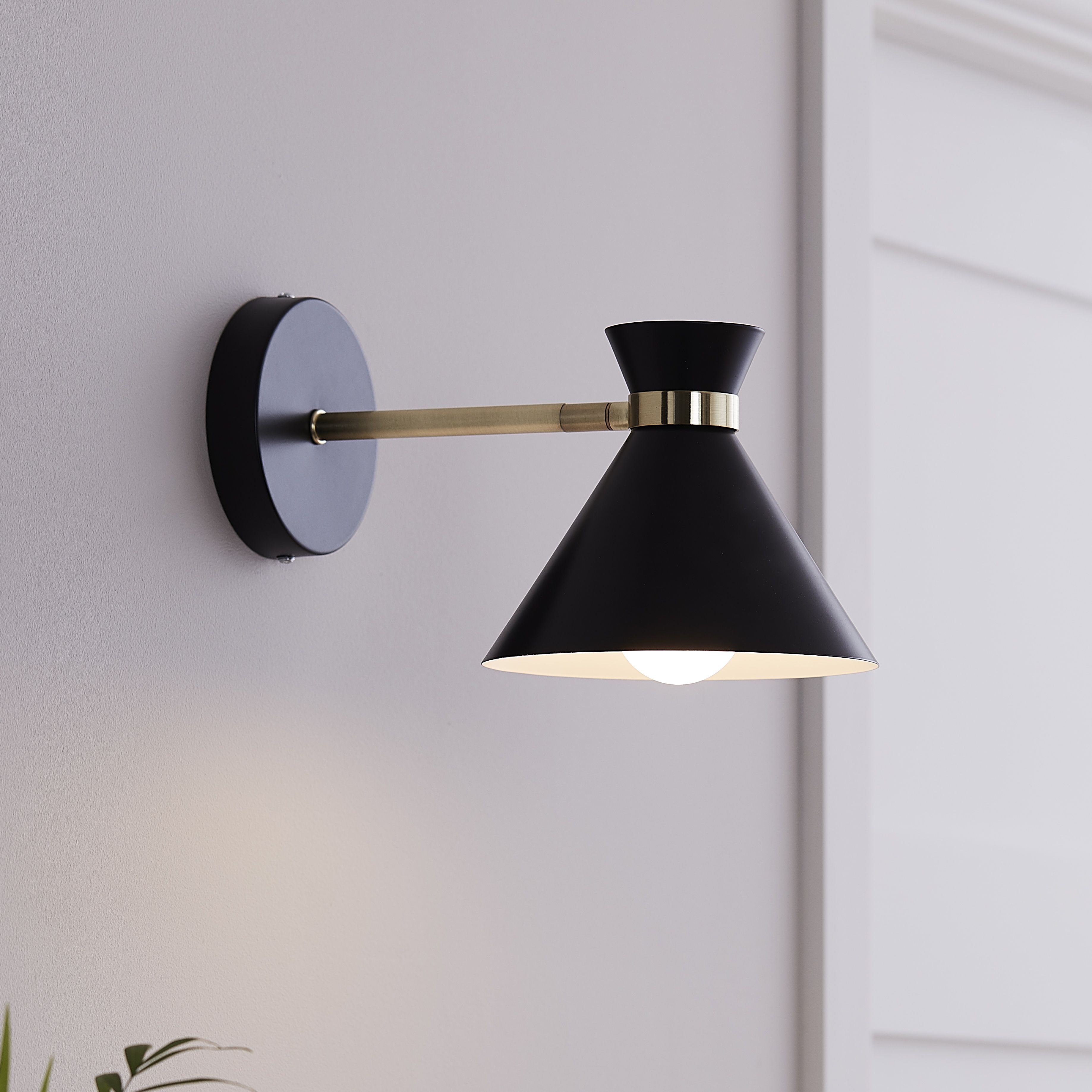 GoodHome Apennin Matt Black Wall light