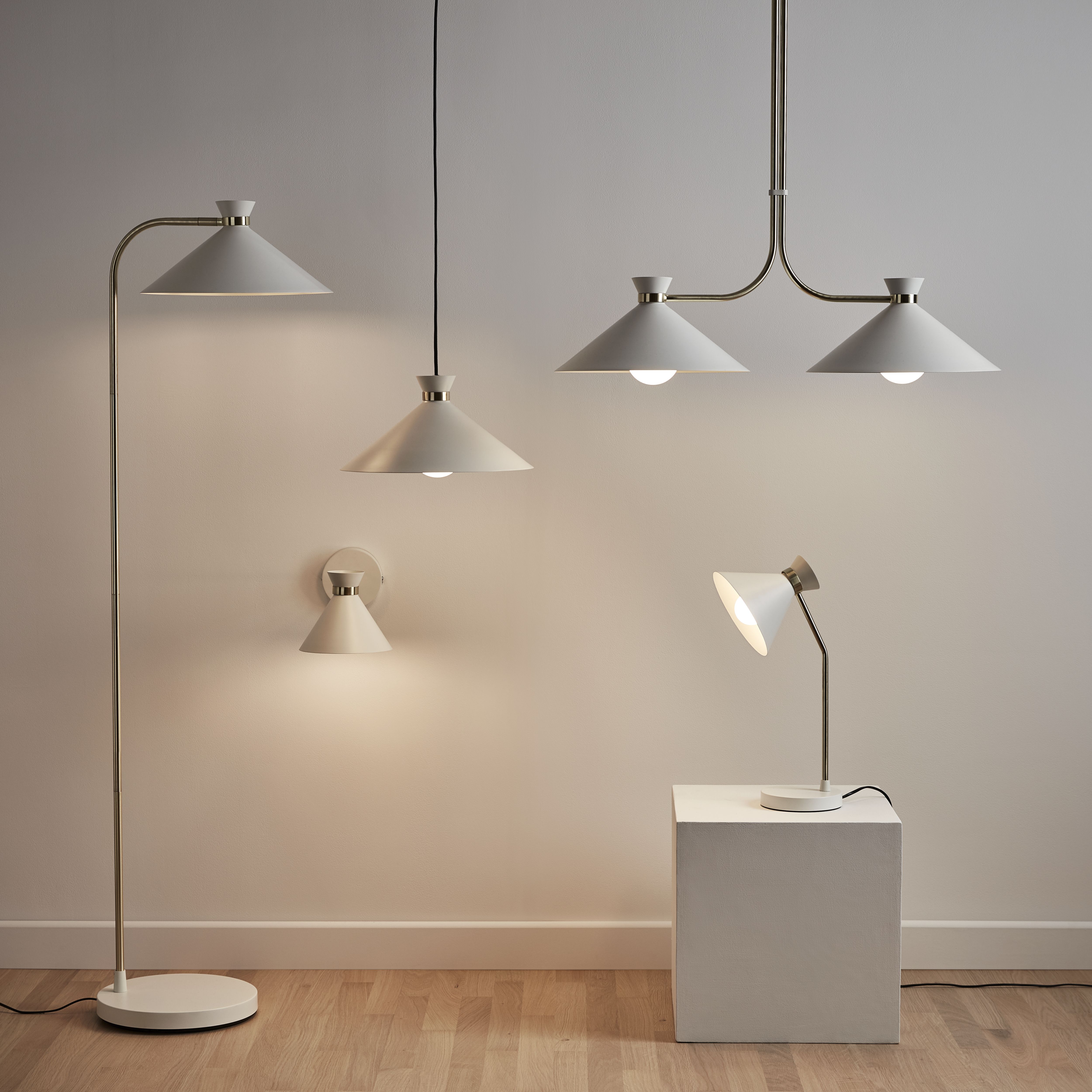 GoodHome Apennin Matt Cream Floor light