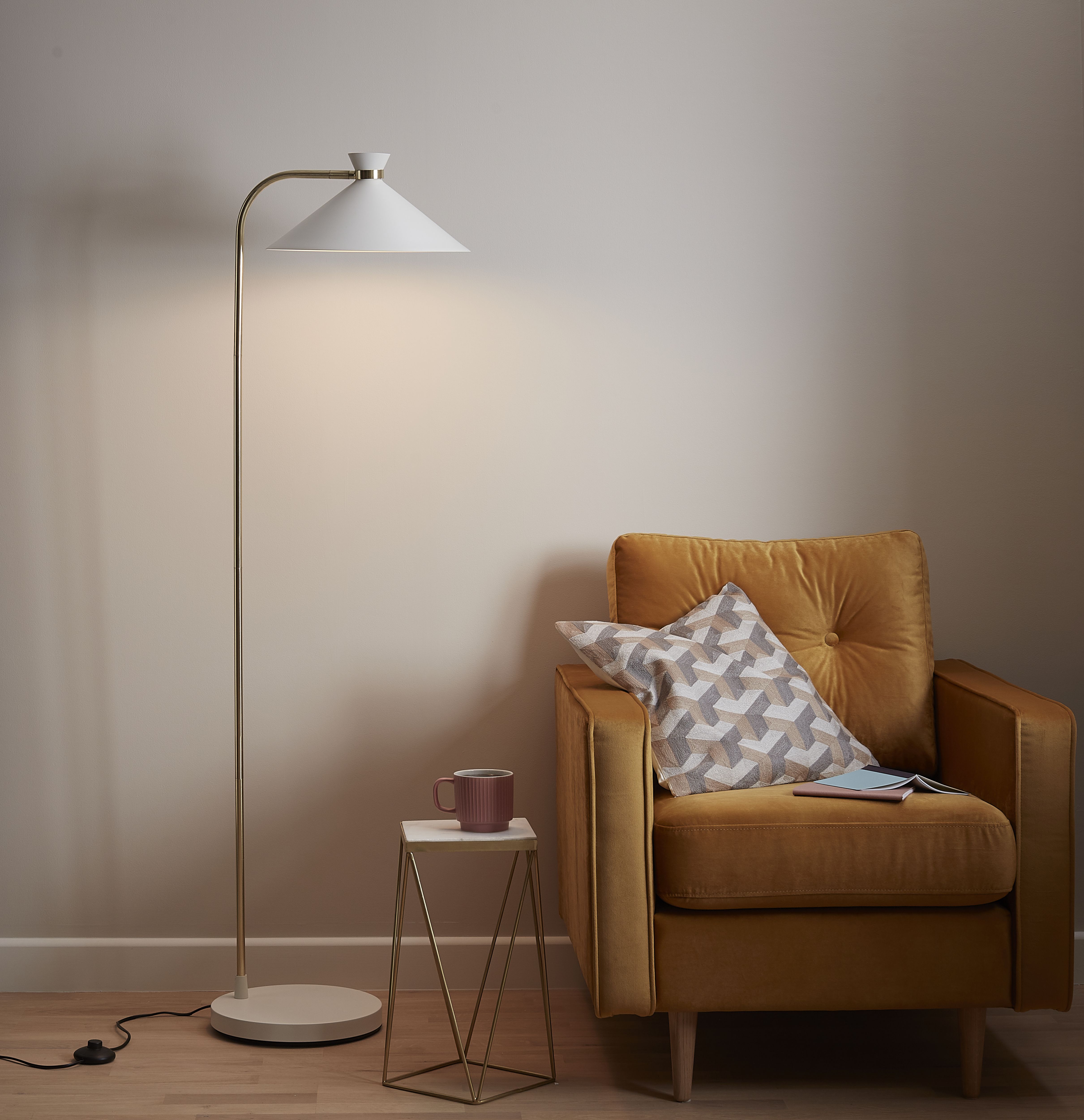 GoodHome Apennin Matt Cream Floor light